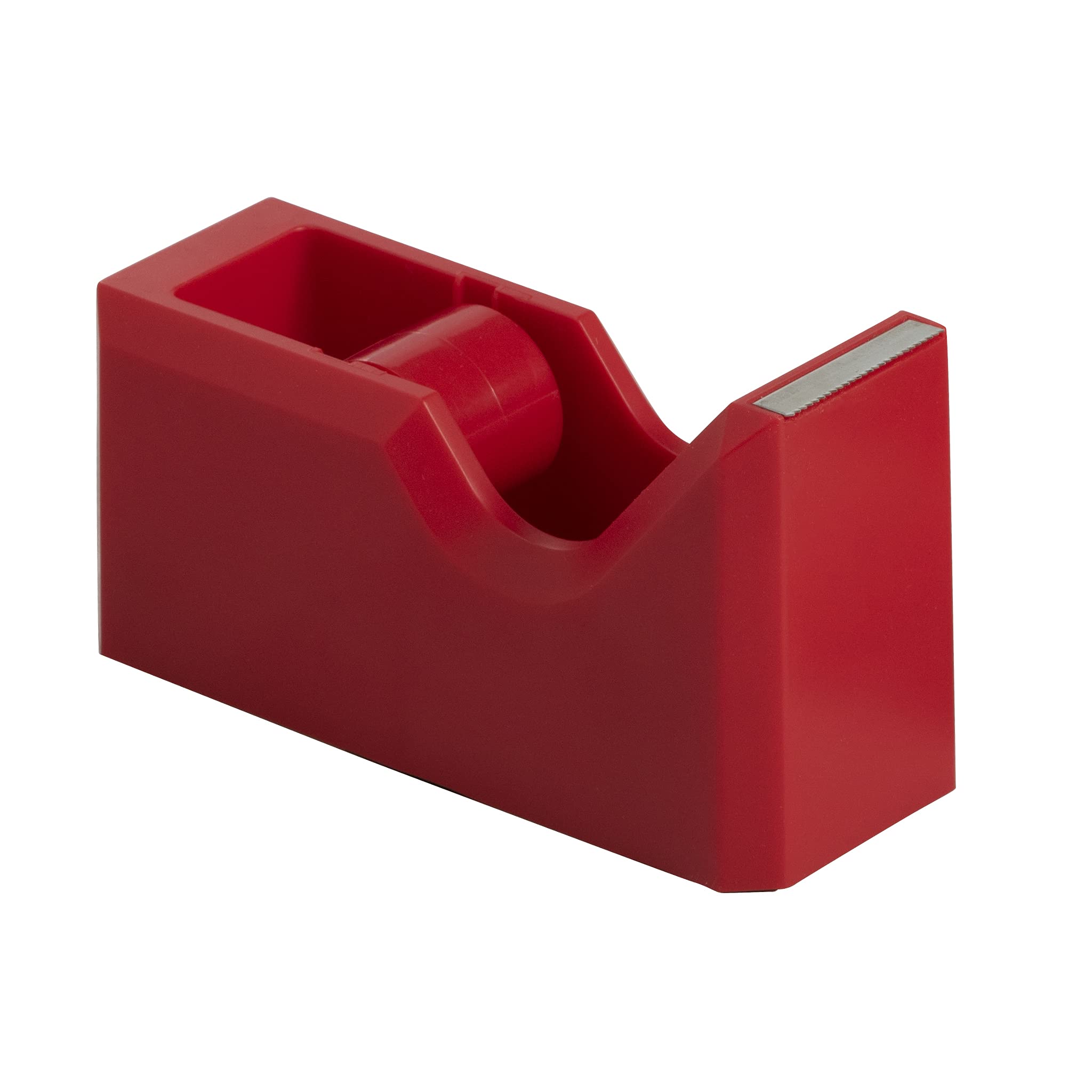 Colorful Red Desk Tape Dispenser - JAM PAPER Office Supplies for Wrapping Gifts, Sealing Envelopes & Crafting Projects