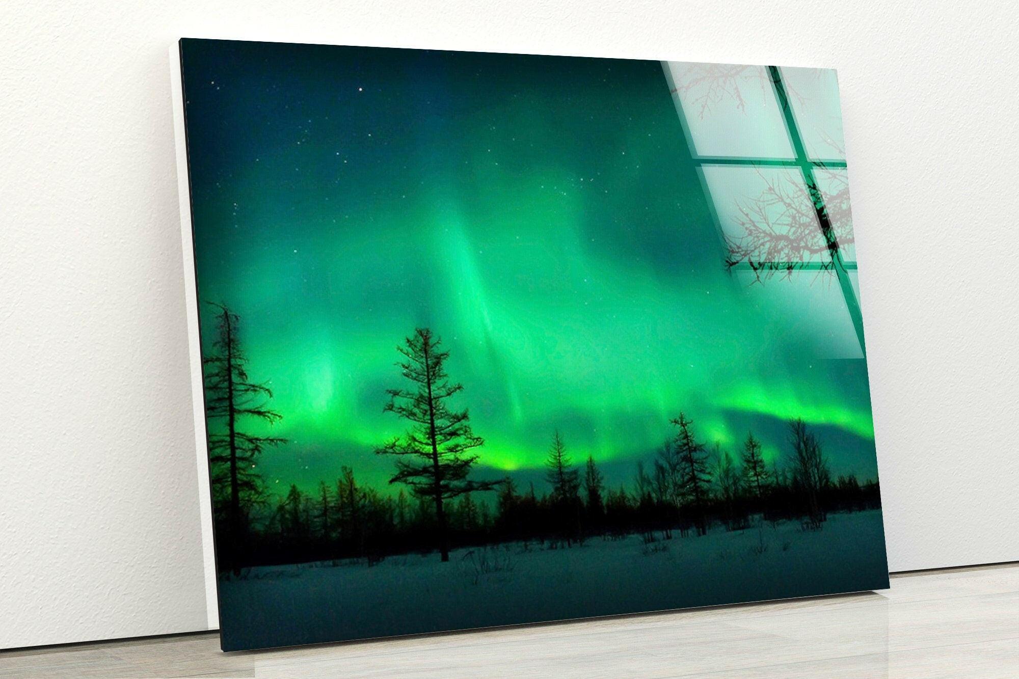 Aurora Lights Neon Glass Wall Art - Modern LED Home Decor for Living Room, Bedroom, Bar & Office - Unique Gift for Housewarming, Wedding & Birthday