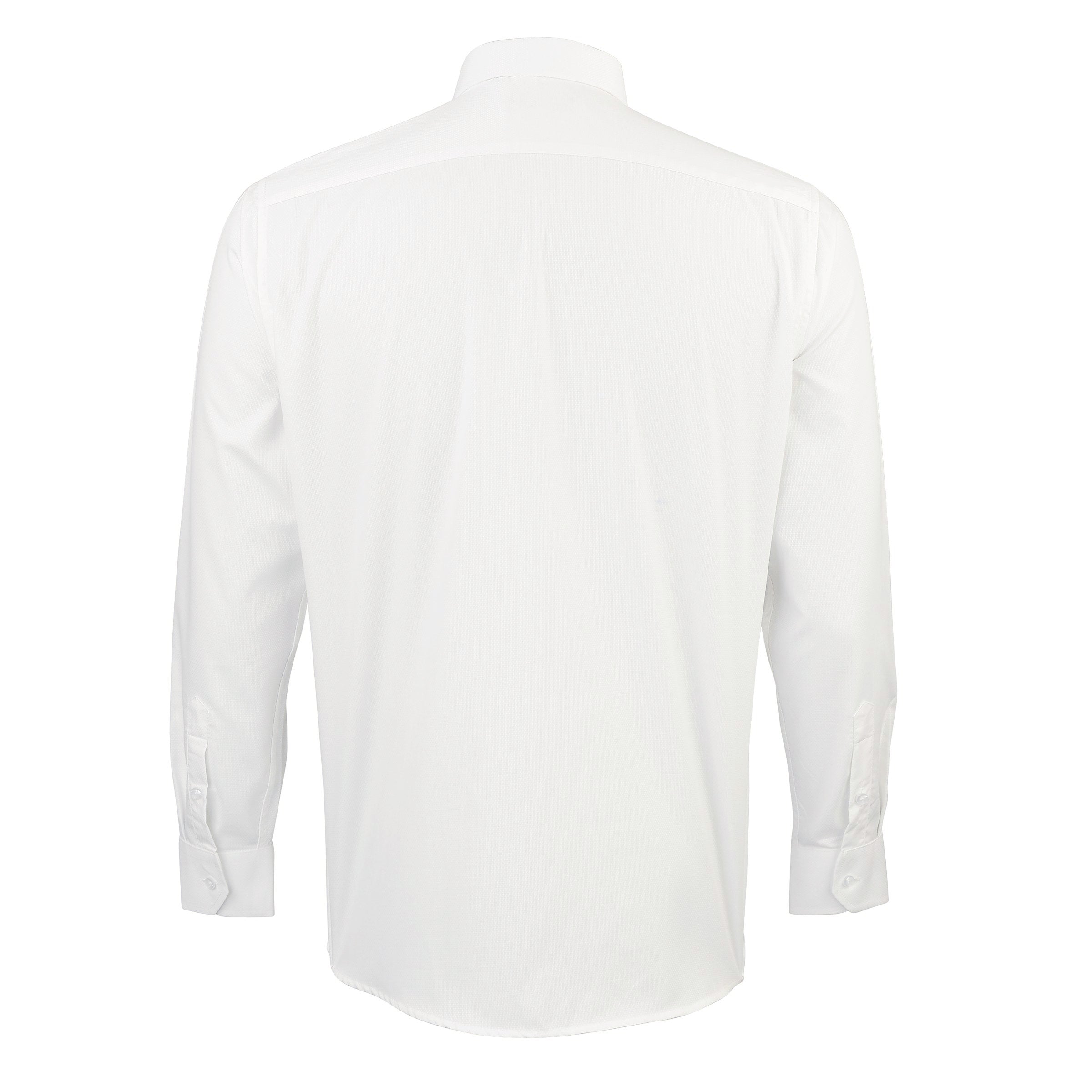Men's Soft White Textured Button-Down Shirt - Casual Office Wear & Date Night Outfit