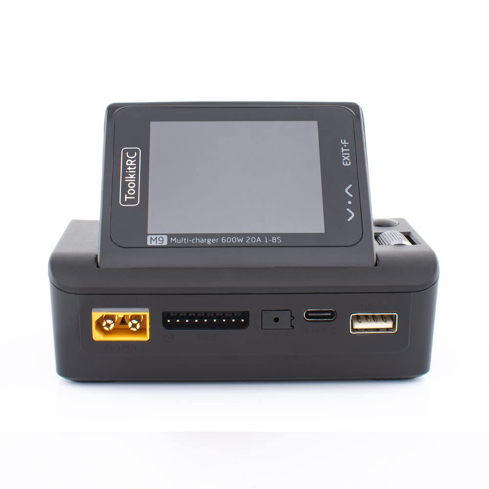 ToolkitRC M9 600W Smart Battery Charger - Dual USB Fast Charging for 1-8S LiPo/LiHV/LiFe Batteries with Audio Alert | Perfect for RC Cars, Drones, and DIY Electronics Projects