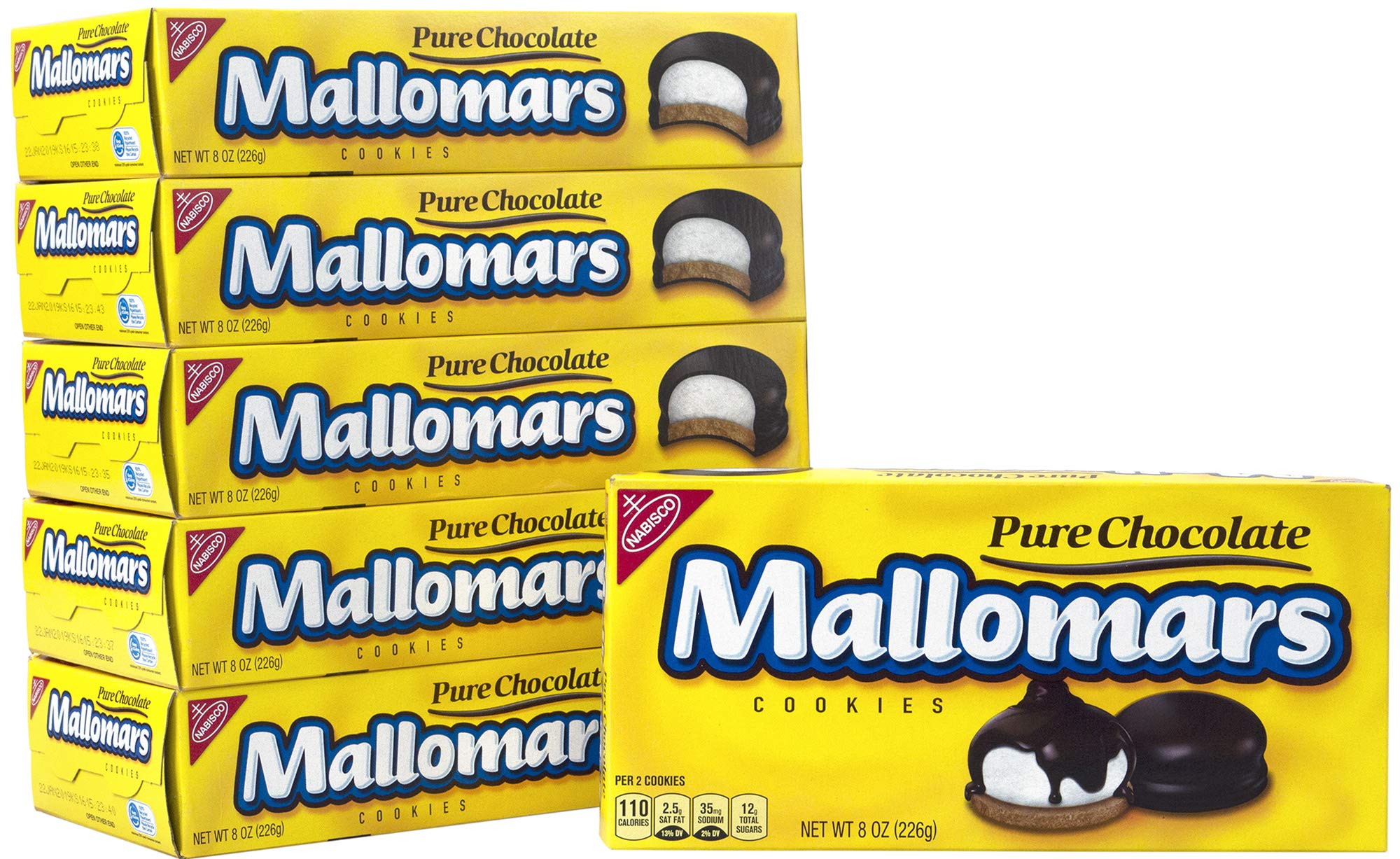 Mallomars Pure Chocolate Cookies - 8oz (Pack of 6) | Delicious Chocolate Coated Marshmallow Treats | Perfect for Snacking, Parties & Gifts