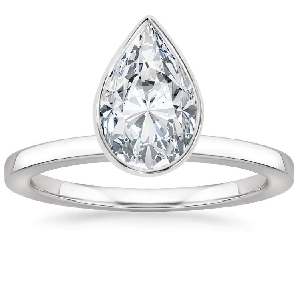 2CT Pear Cut Colorless Moissanite Engagement Ring - 14K Gold/Silver Vintage Wedding Band, Solitaire Eternity Ring for Women, Anniversary Promise Gift - Perfect for Bridal, Proposal & Special Occasions