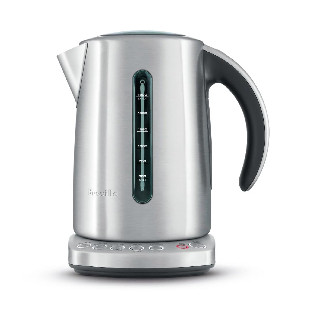 Breville IQ Electric Kettle - 1.7L/7.5 Cup Stainless Steel Fast Boiling Water Kettle with Precise Temperature Control (BKE820XL) - Perfect for Coffee, Tea & Home Kitchen Use