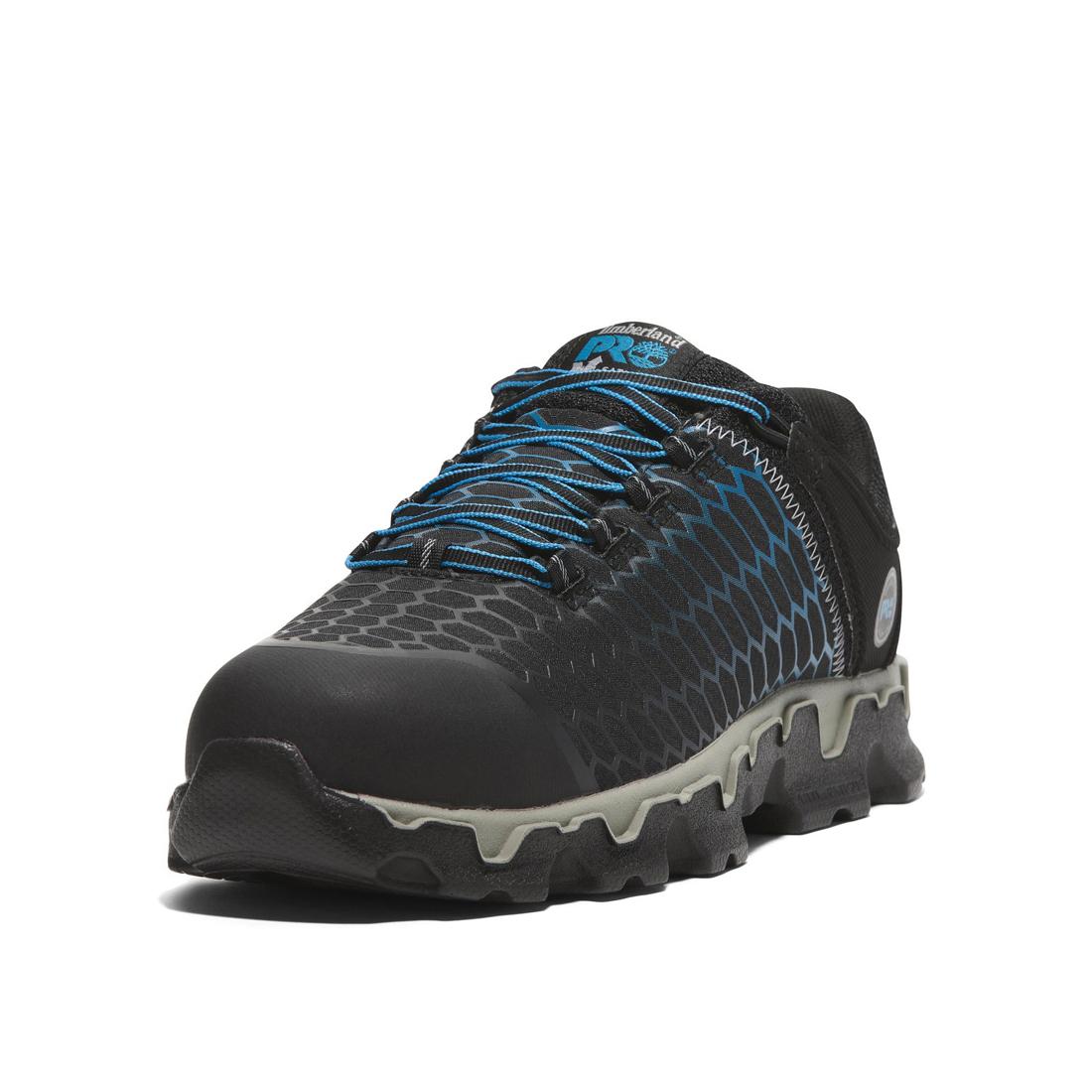 **Powertrain Sport Men's Alloy Toe Work Shoes - Lightweight Safety Shoes for Construction, Warehouse & Industrial Work - Slip-Resistant & Comfortable Blue Work Boots**