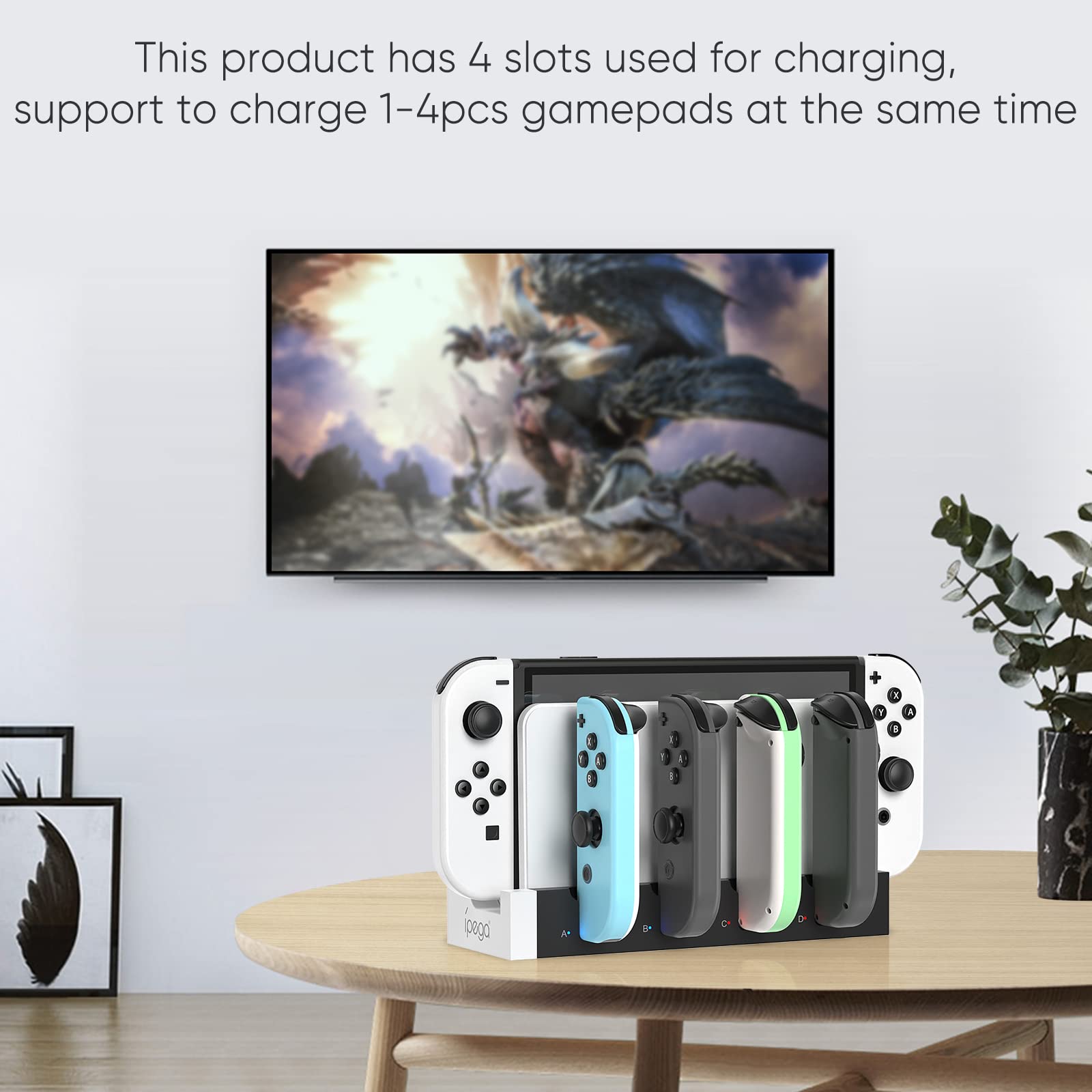 Nintendo Switch & OLED Joy-Con Charging Dock - 6-Port Controller Charger Station for Joycons | Fast Charging Stand for Nintendo Switch & OLED Model | Perfect for Gaming Parties & Multiplayer Sessions