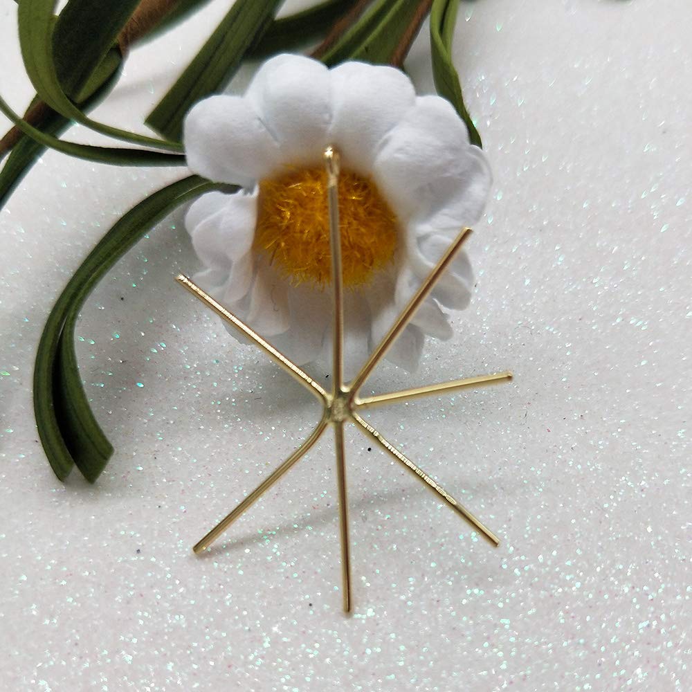 6 Prong Solid 925 Sterling Silver Pendant Blank for Raw Gemstones - Gold Tone Claw Setting Jewelry Making Supplies - DIY Necklace Crafting for Birthstone, Crystal & Bead Projects