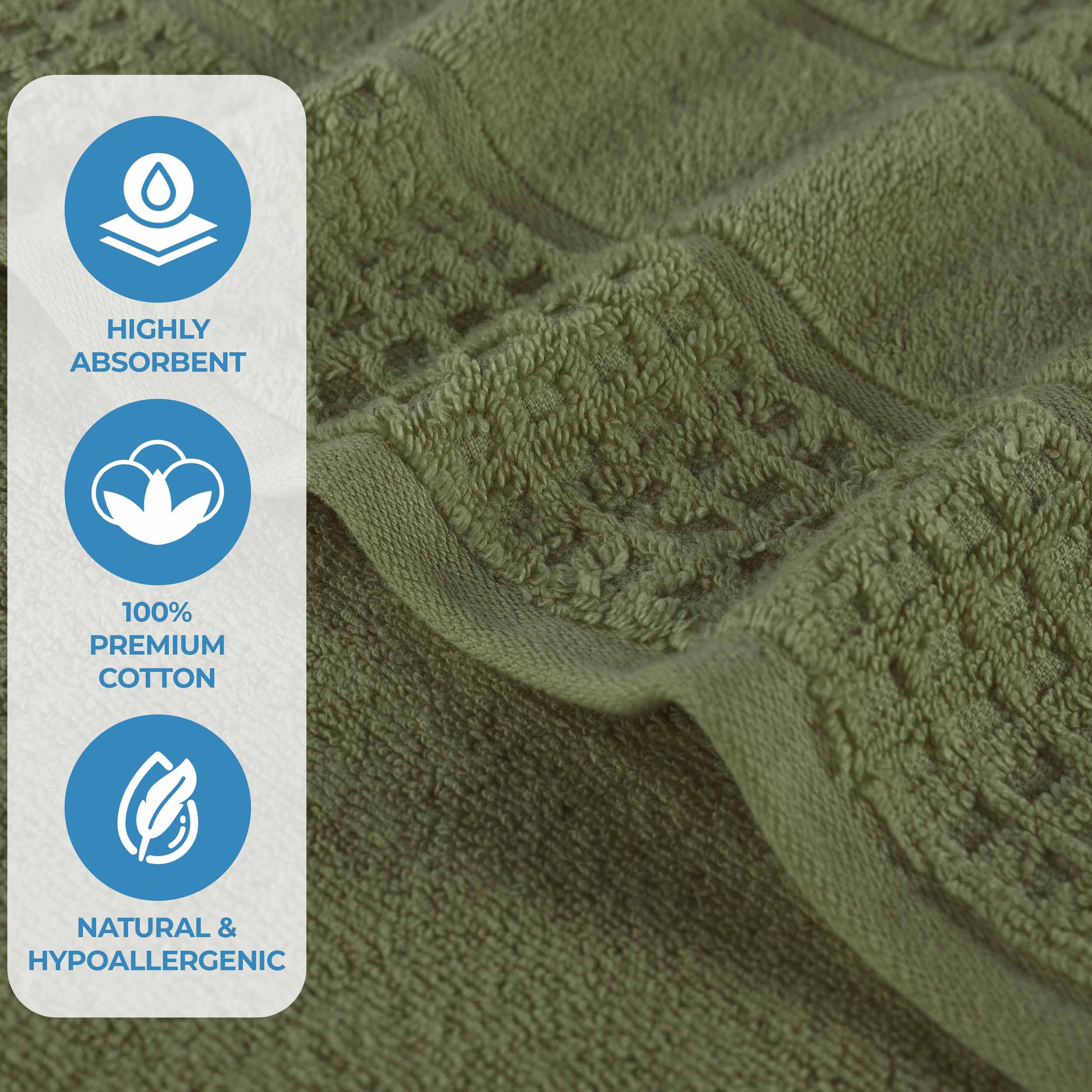 Premium Zero Twist Cotton Waffle Bath Towels - Ultra Soft & Absorbent Honeycomb Weave - Set of 3 for Spa, Bathroom & Beach Use