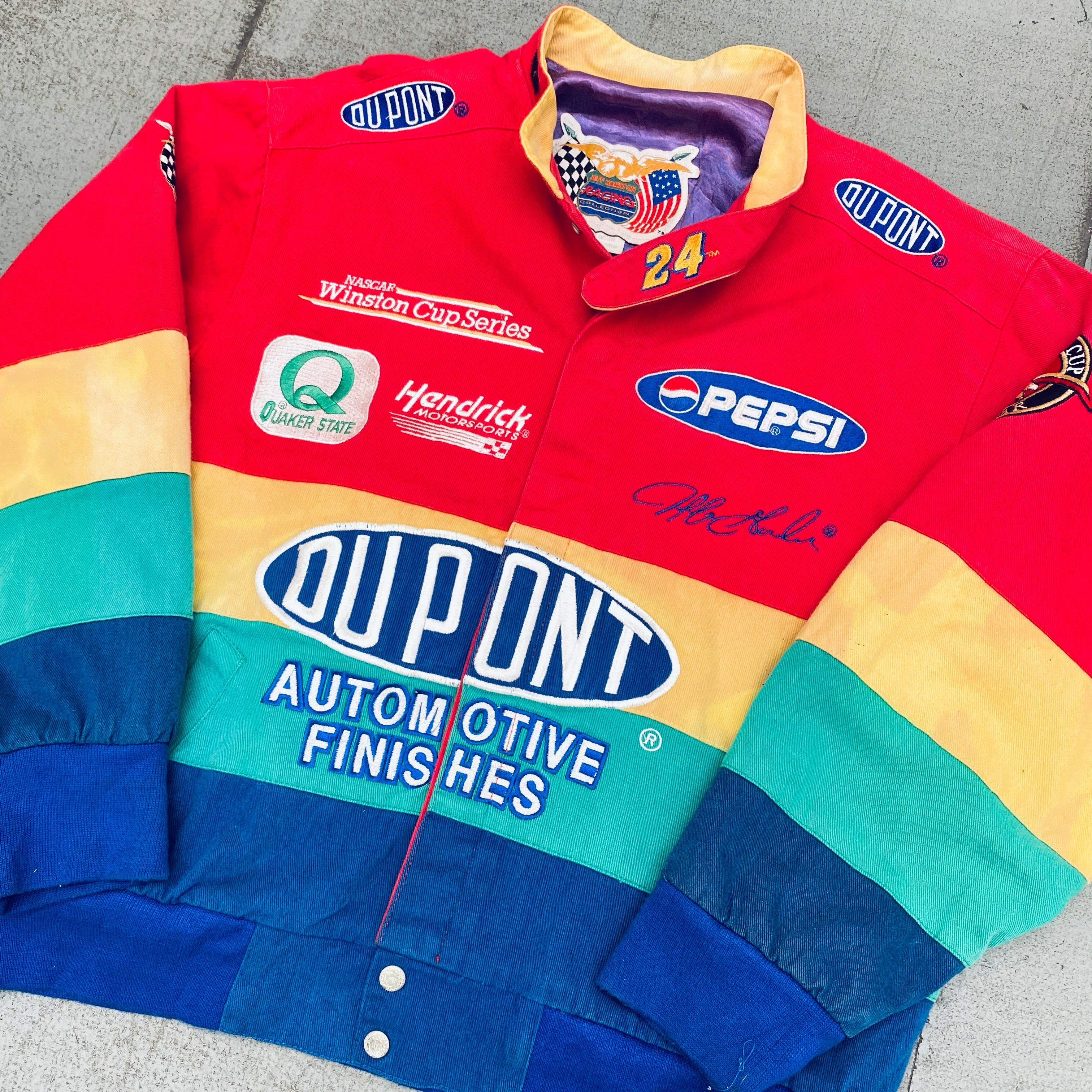 NASCAR Jeff Hamilton Rainbow Jacket - Men's Large Size - Official Licensed Merchandise for Racing Fans & Collectors | Perfect for Race Day, Gifts & NASCAR Events