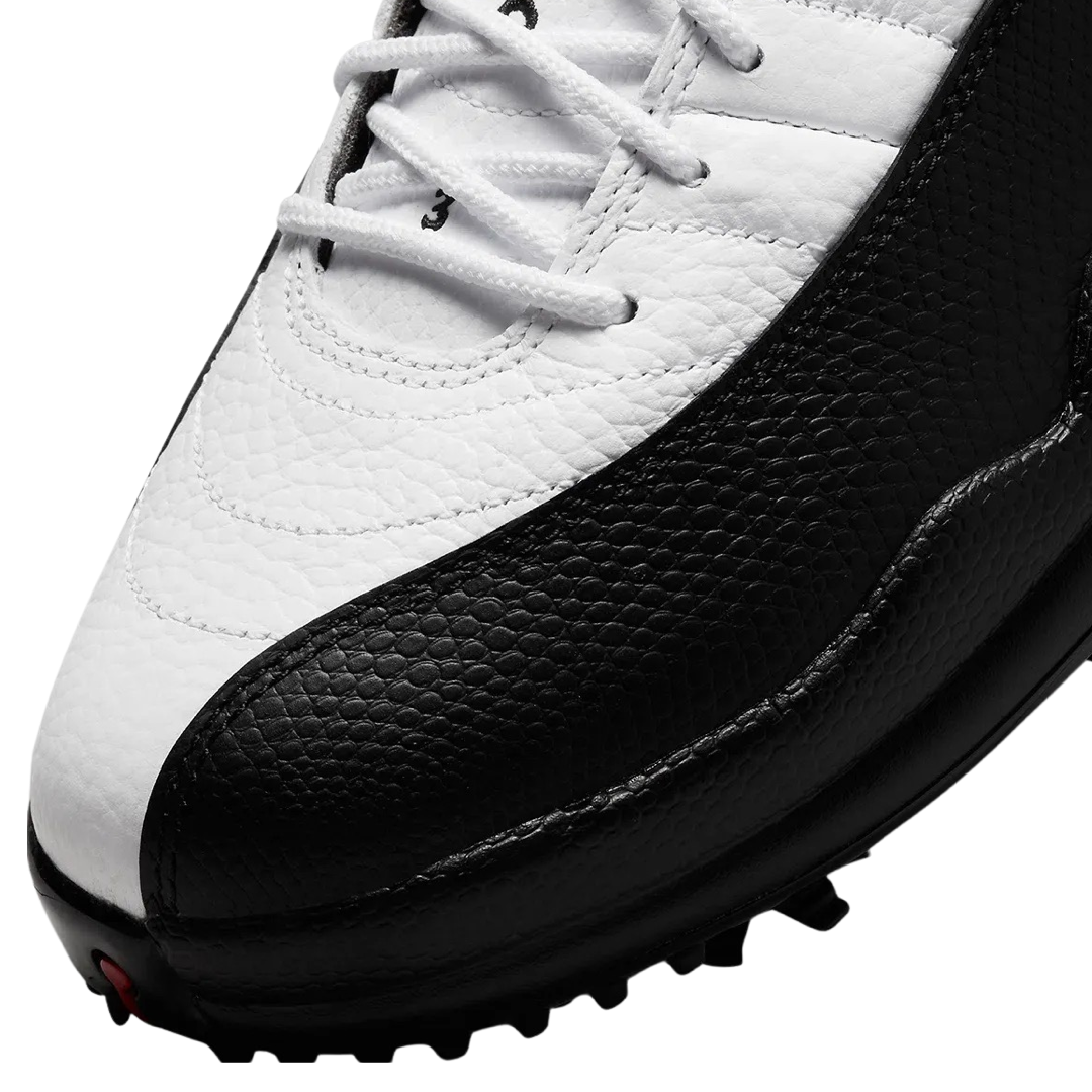 Air Jordan 12 Retro Low Golf Shoes - Men's White & Black Taxi Colorway - Perfect for Golf Course & Casual Streetwear
