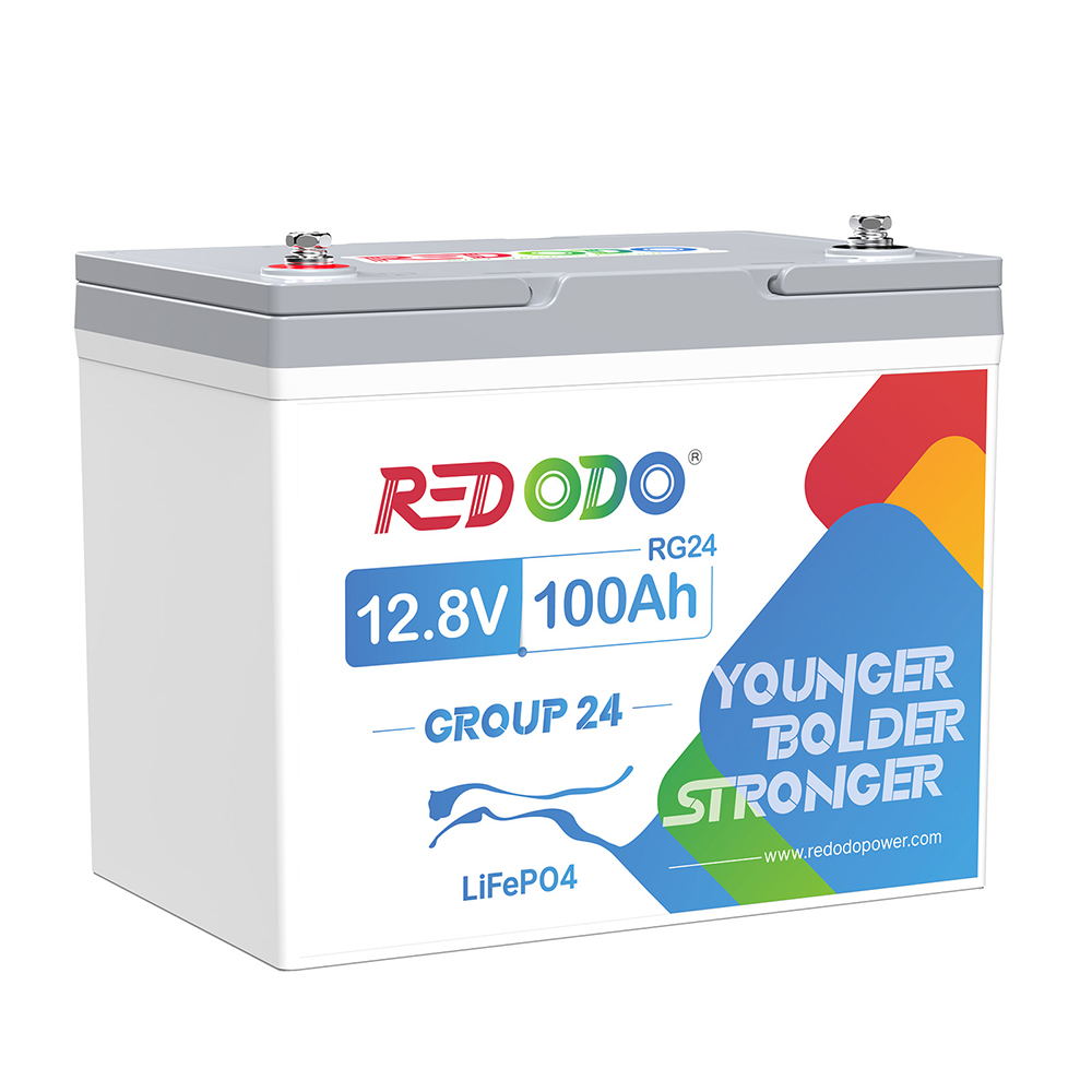 Like New Redodo 12V 100Ah Group24 LiFePO4 Battery | 1.28kWh & 1.28kW Deep Cycle Lithium Iron Phosphate Battery | Perfect for RVs, Solar Systems & Marine Applications
