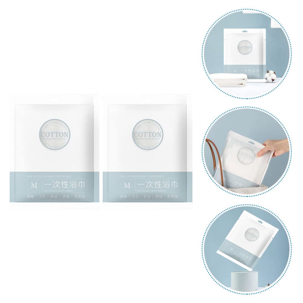 **HEALLILY 2-Pack Disposable Bath Towels - Soft, Thick & Absorbent for Salon, Home, Hotel & Travel | Quick-Drying Shower Towels for Spa, Gym & Beach Use**