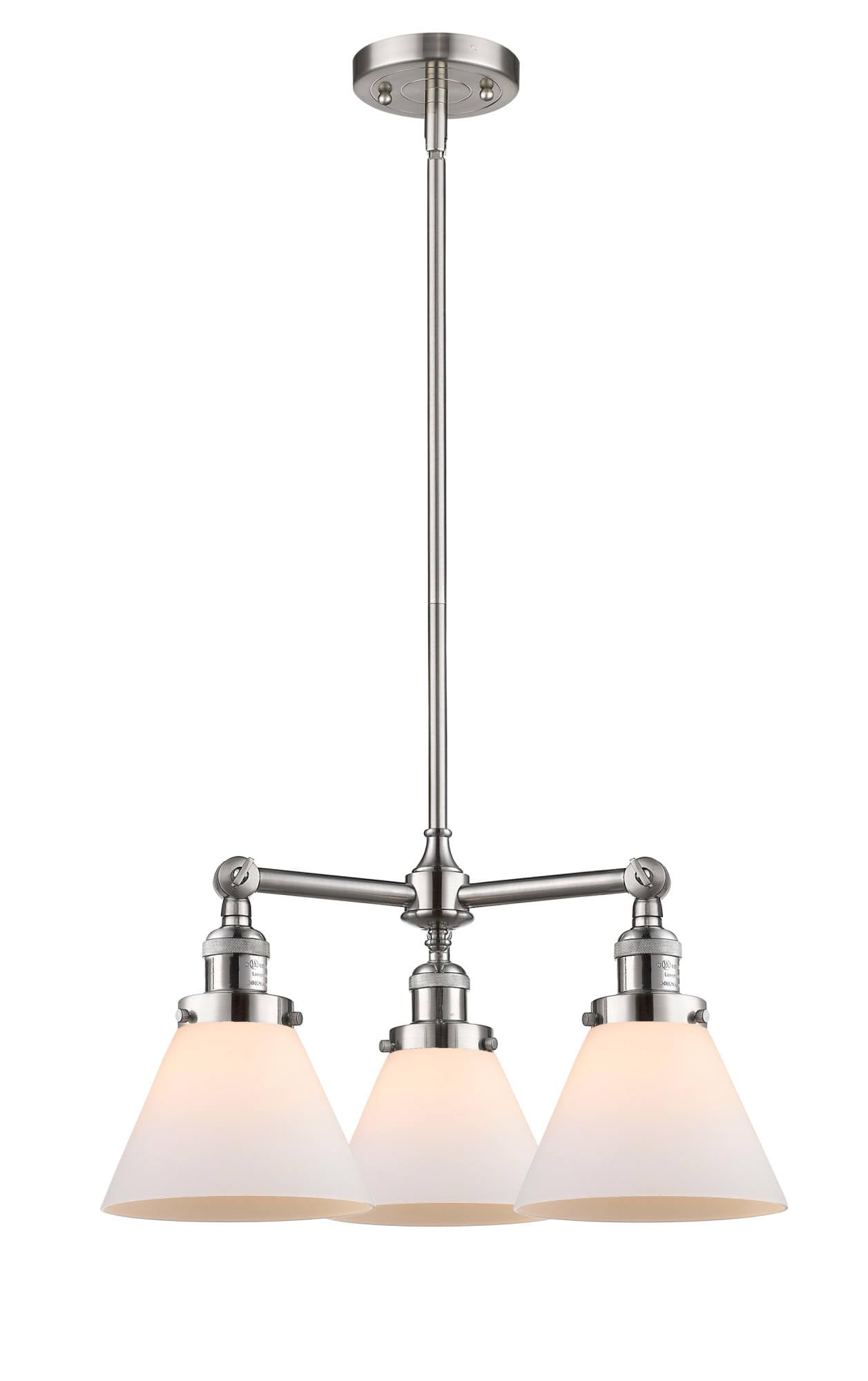Innovations 207-PC-G42 3-Light Modern Chandelier in Polished Chrome - Elegant Ceiling Lighting Fixture for Dining Room, Bedroom or Living Room