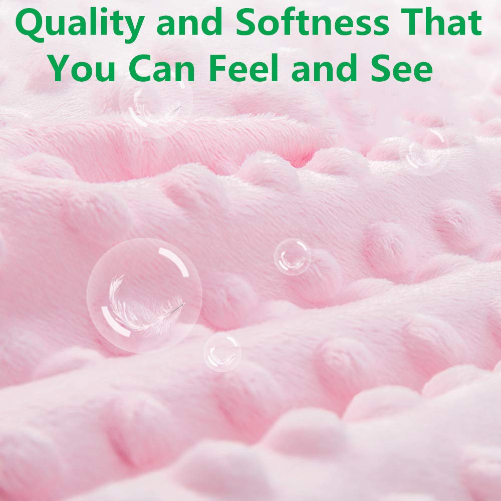 Super Soft Baby Blanket - Double Layer Minky Blanket with Dotted Backing, Pink Flamingo Design, 30 x 47 Inch | Perfect for Newborns, Nursery, Stroller, Toddler Crib Bedding | Ideal for Boys & Girls | Cozy Security Blanket for Sleeping, Travel & Playtime