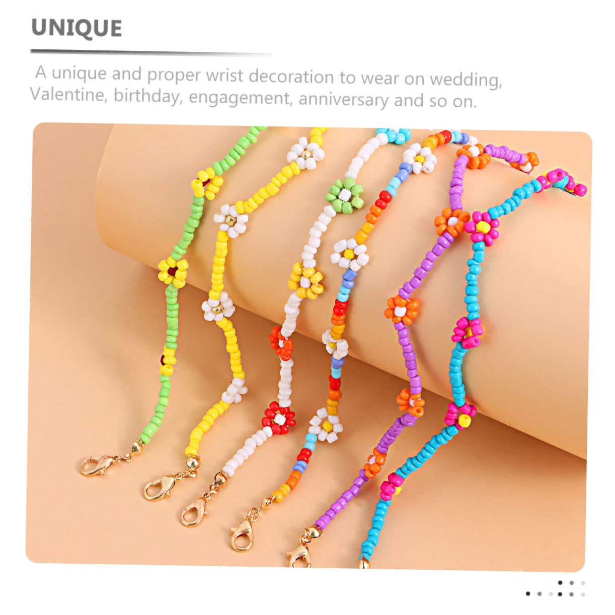 Gadpiparty 32 Pcs Colorful Beaded Anklet Set - Elastic Hawaiian Beaded Bracelets for Women & Girls, Resin Bead Jewelry for Summer Beach, Boho Festival & Vacation Accessories