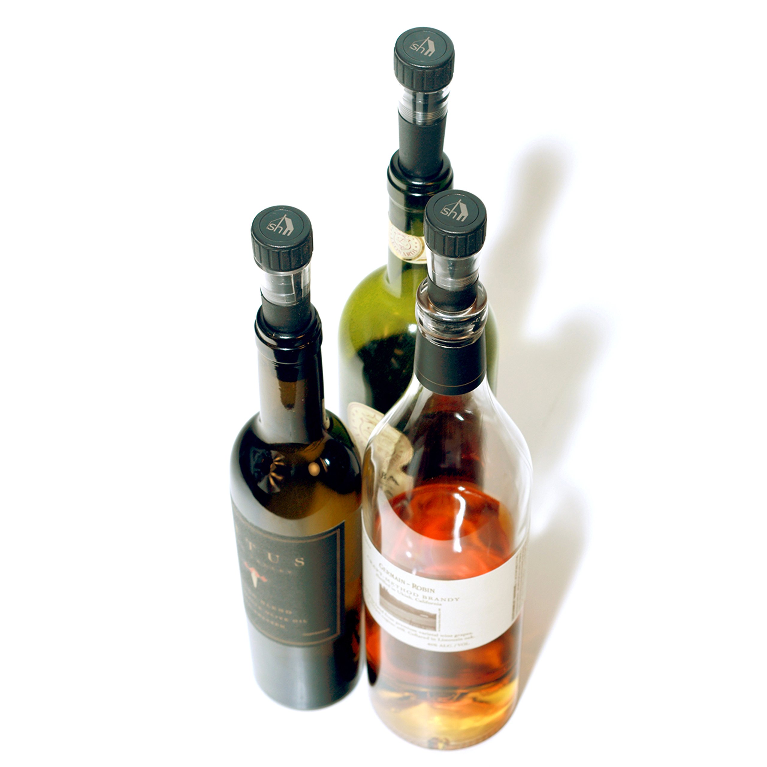 Soireehome Stopair Vacuum Sealer Pump Wine Cork and Bottle Stopper Set of 2 - Extend Freshness for Wine, Oil, Vinegar & Liquor - Air Tight Preservation System for Longer Shelf Life - Perfect for Home Bars, Restaurants & Gifts
