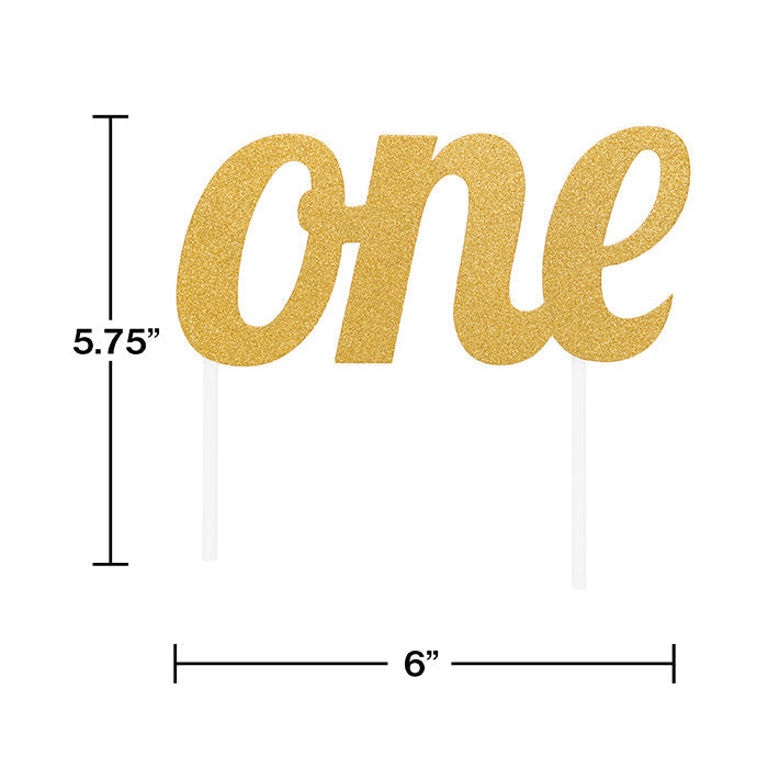 12-Piece Bulk Gold Number One Birthday Cake Toppers - Perfect for 1st Birthday Parties, Baby Showers & Anniversary Celebrations