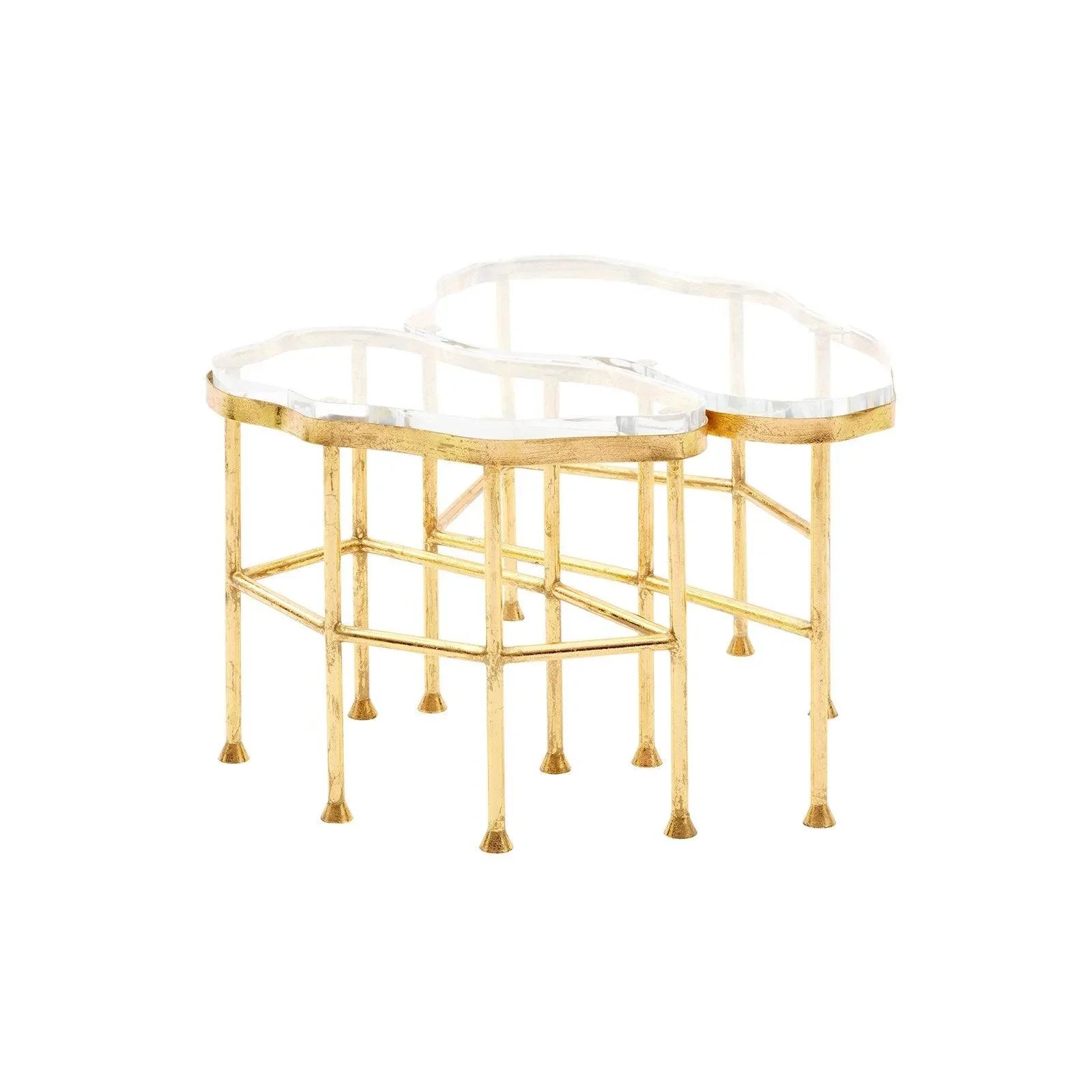 Elegant Gold Leaf Iron Coffee Table - Modern Luxury Living Room Furniture for Home Decor & Entertaining