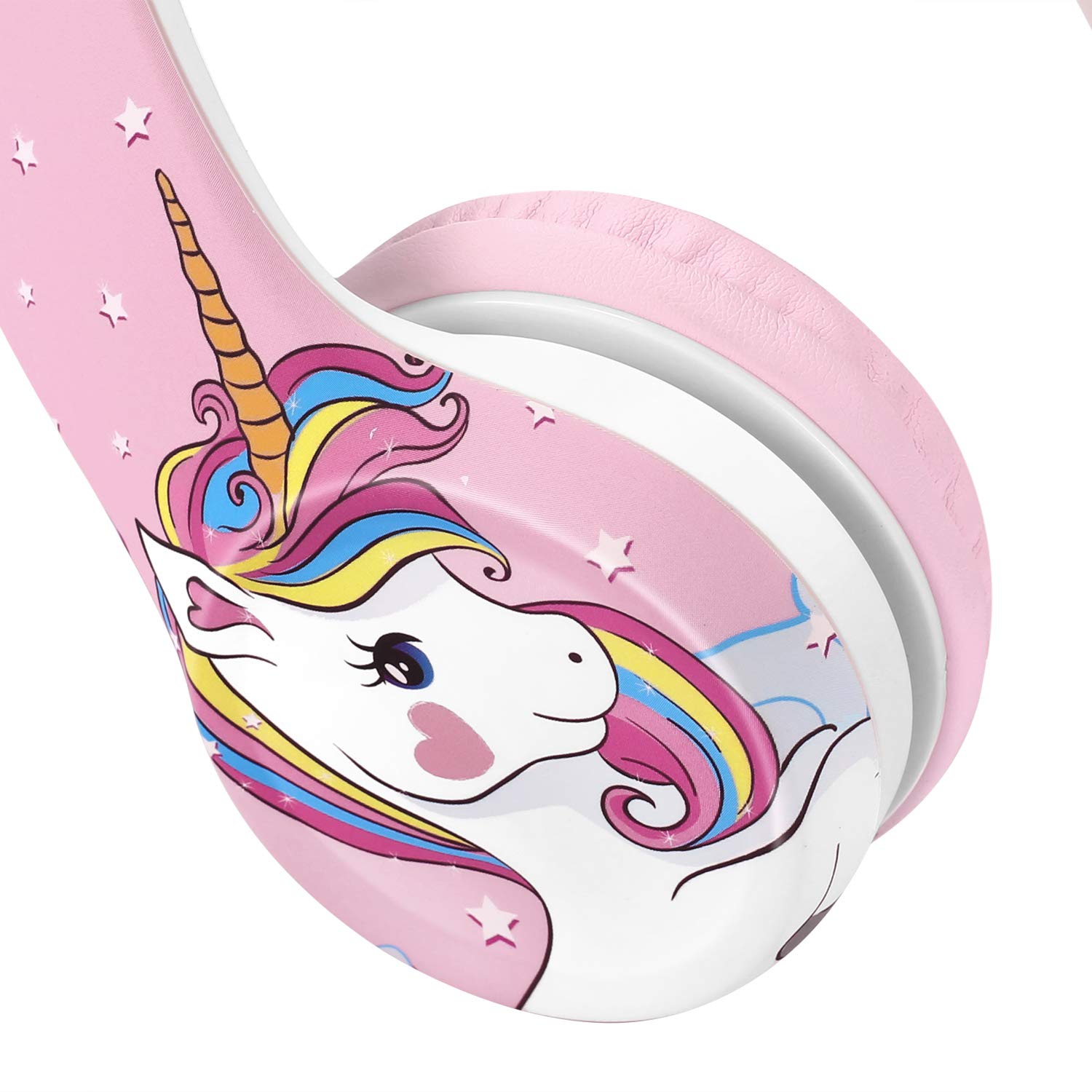 NENOS Kids Headphones with Volume Limiter - Safe Toddler Headphones for Boys & Girls - Cute Unicorn Design for School, Travel & Home Use
