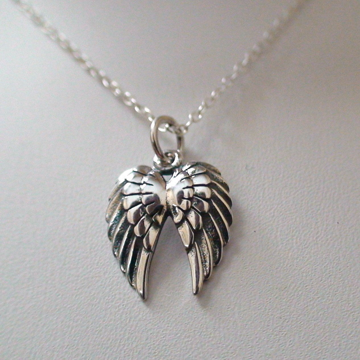 FashionJunkie4Life Sterling Silver Angel Pendant Necklace for Men & Women - Perfect Gift for Birthday, Anniversary & Spiritual Protection