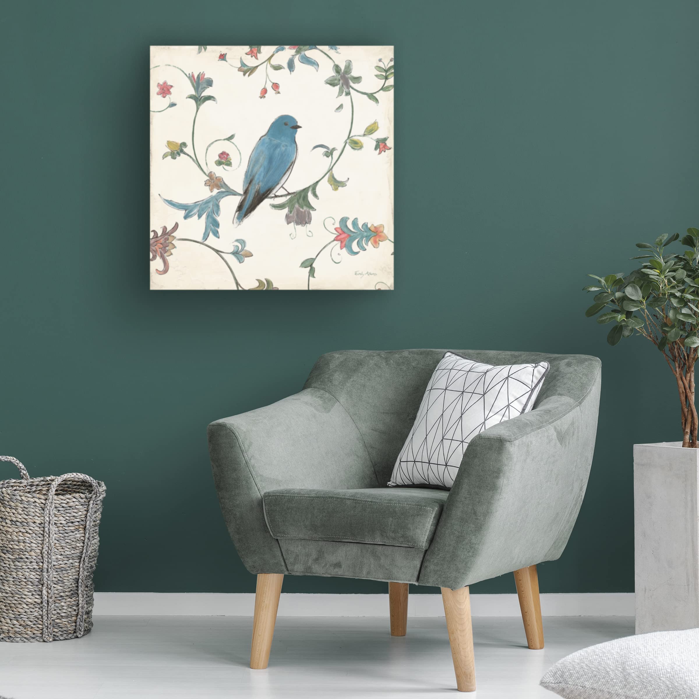 Trademark Fine Art 'Birds Gem I' Canvas Wall Art by Emily Adams - Beautiful Home Decor for Living Room, Bedroom & Office