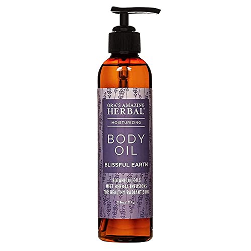 Blissful Earth Lavender Body Oil for Women & Men - Moisturizing Dry Skin Massage & Bath Oil with Pump, Relaxing Aromatherapy Scent, 7.5 oz | Perfect for Spa Nights, Self-Care Routines & Gift Sets