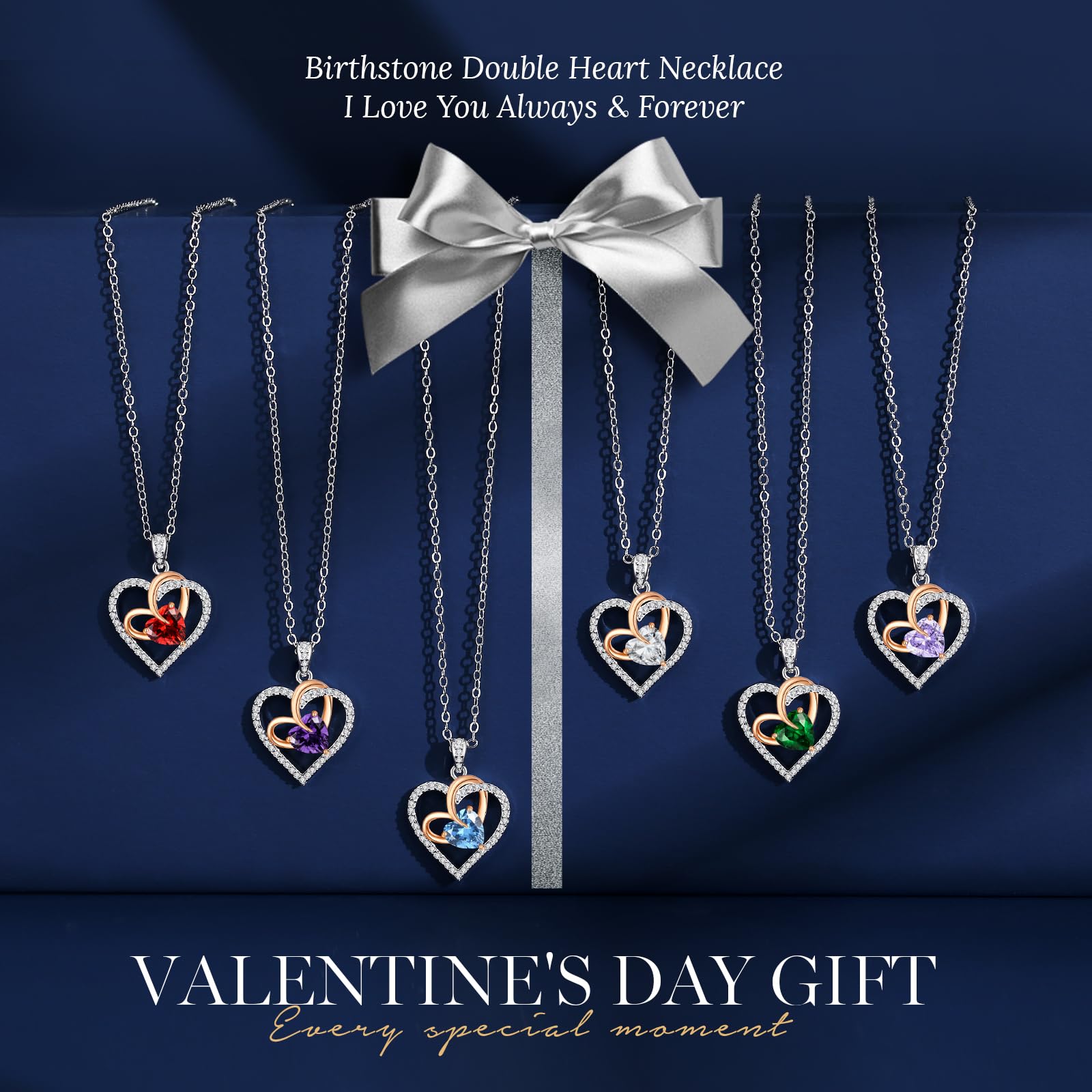 Romantic 2 Carat Moissanite Heart Necklace for Women - 925 Sterling Silver Fine Jewelry, Perfect Birthday/Anniversary/Christmas Gift for Wife, Mom, Girlfriend - Elegant Jewelry for Date Night, Wedding, Special Occasions