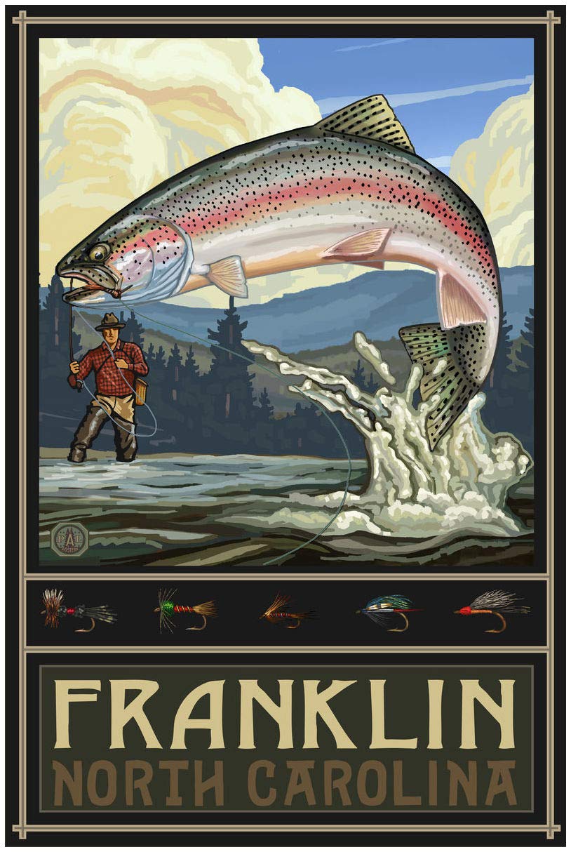Franklin North Carolina Fishing Giclee Art Print - 30