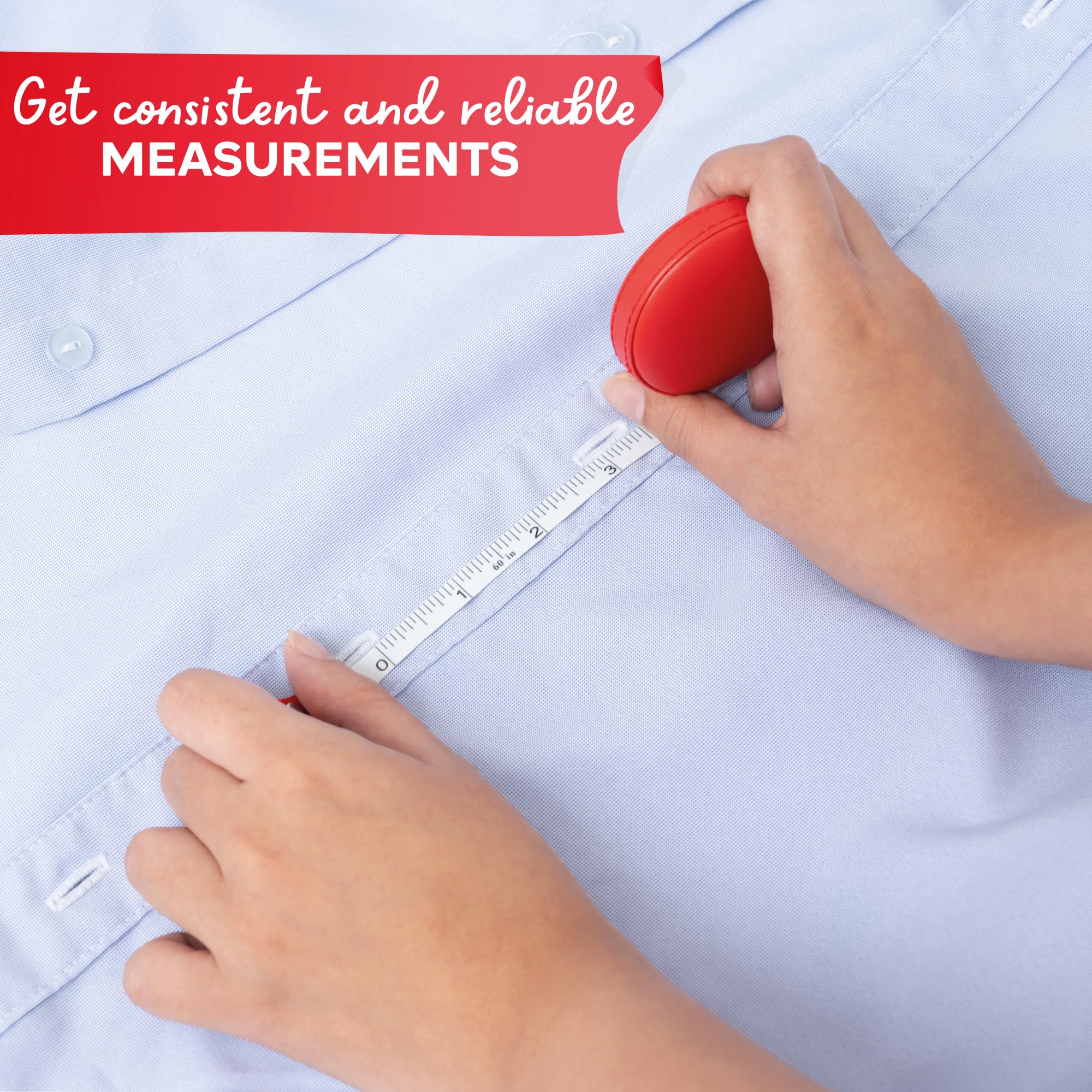 XFasten Retractable 60-Inch Sewing Tape Measure 3-Pack - Soft Body Measuring Tape for Clothing, Fabric & Tailoring - Perfect for DIY Sewing, Dressmaking & Body Measurements