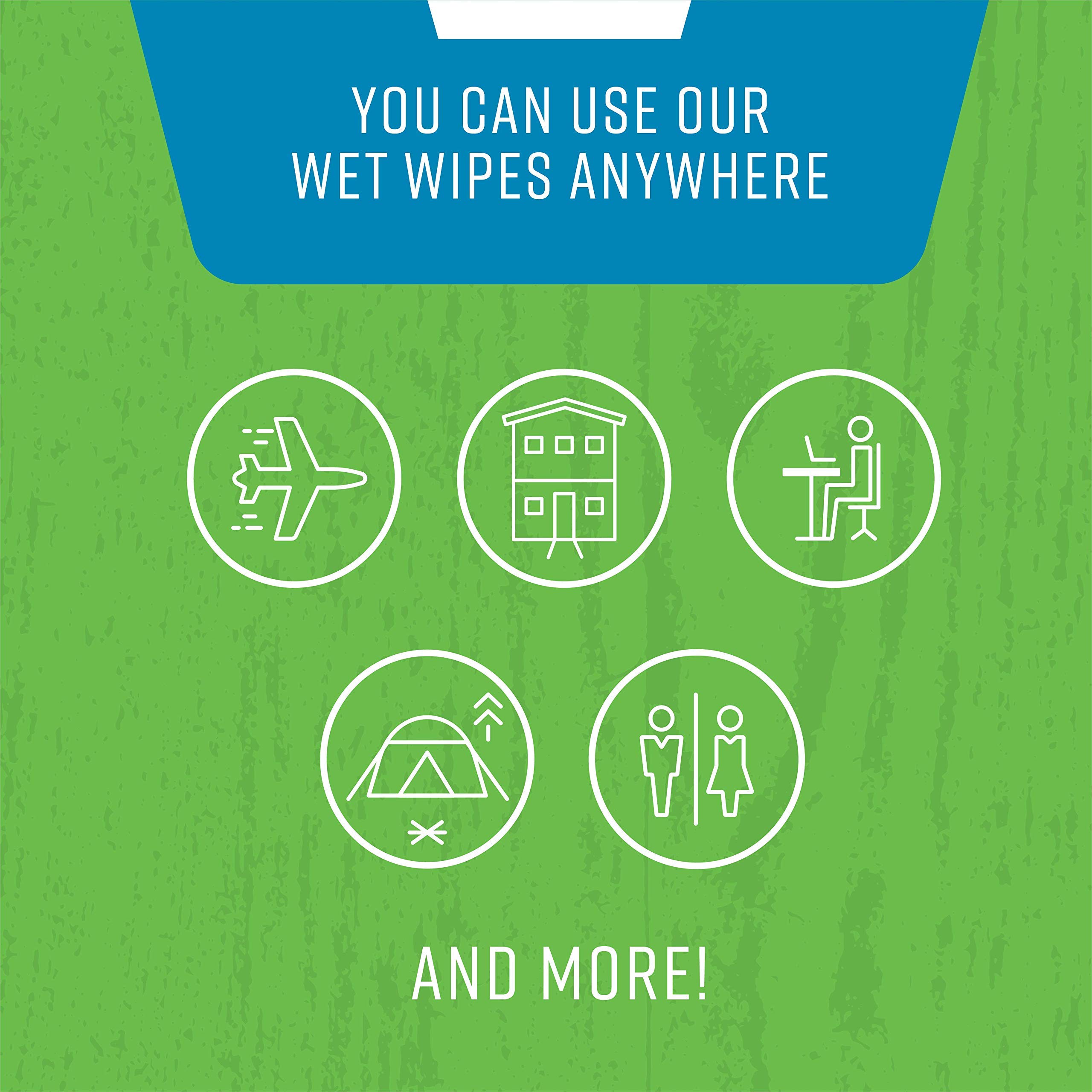 Flushable Wet Wipes Bulk Pack - Aloe Vera & Cucumber Scented Travel Size Wipes (60 Count + 6x25 Pack) | Gentle for Baby, Adult & Sensitive Skin | Perfect for Travel, Gym, Camping & On-The-Go Hygiene
