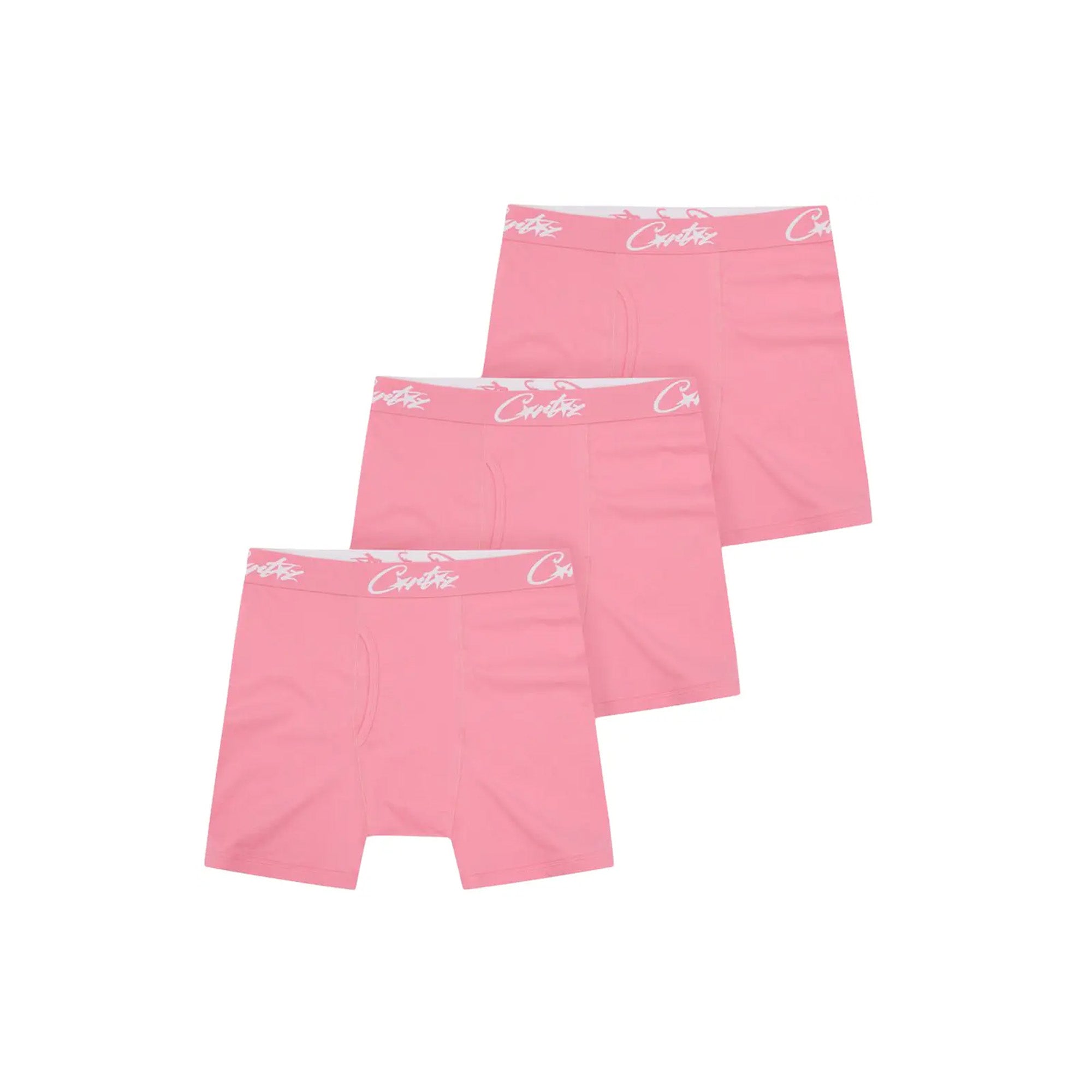 Corteiz Allstarz Boxers (3 Pack) - Soft Cotton Men's Underwear in Pink - Comfortable for Daily Wear, Gym & Sports (2023)