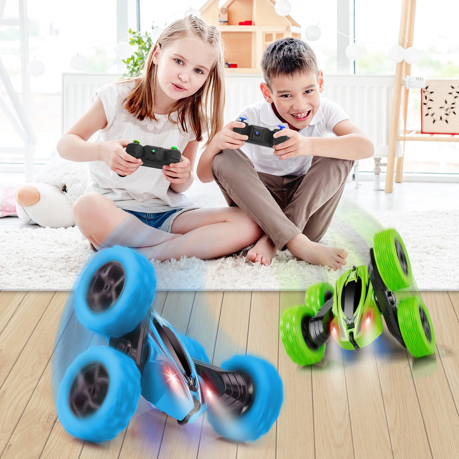 **2.4GHz Fast 4WD Remote Control Car - 360° Rotating Monster Truck Toy for Kids Ages 5-13, RC Cars for Boys & Girls - Perfect for Indoor & Outdoor Play, Birthday Gifts, and Racing Fun**