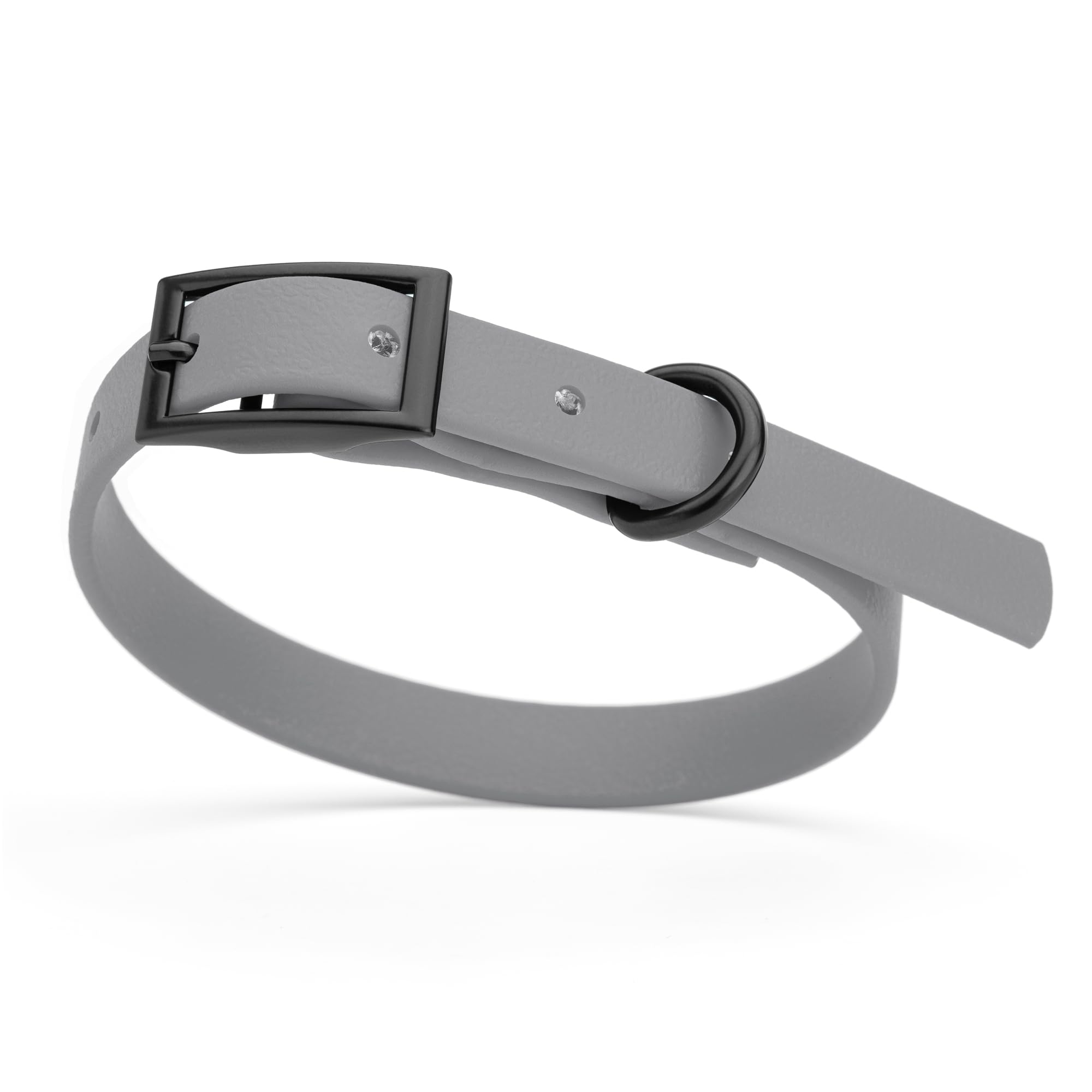 Waterproof Biothane Dog Collar - Odor-Proof, Easy to Clean with Black Hardware - Fits Small, Medium & Large Dogs (Battleship Gray) - Perfect for Outdoor Adventures, Hiking & Daily Walks