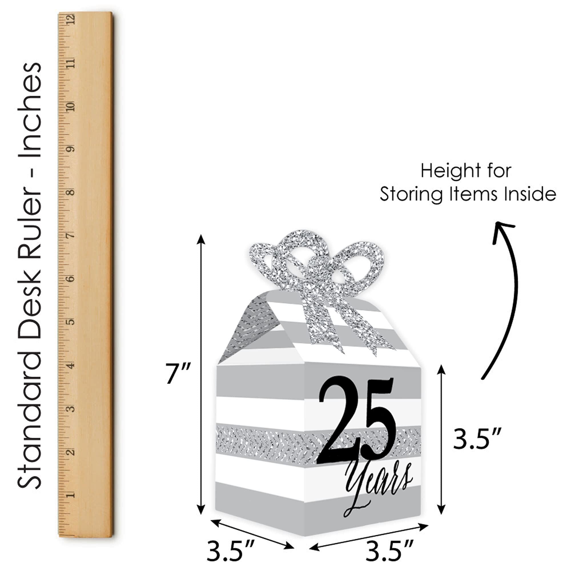 25th Anniversary Gift Box Set of 12 - Elegant Party Favors for Weddings & Celebrations