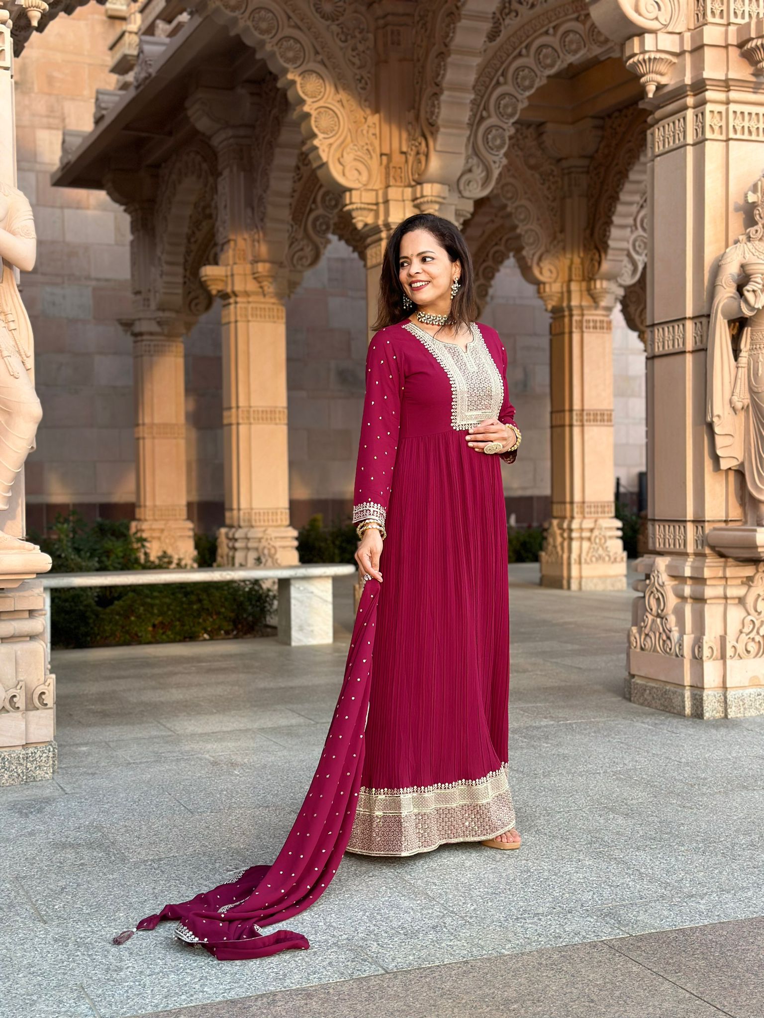 Elegant Anarkali Suit for Diwali & Festive Occasions - Traditional Indian Party Wear for Women - Perfect for Weddings, Celebrations & Cultural Events