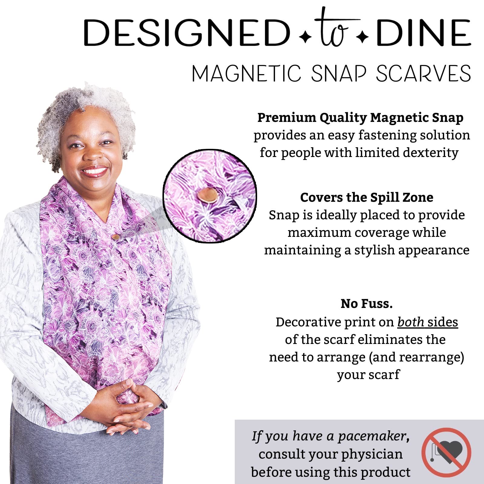 Washable & Reusable Adult Bib Scarf - Dignified Clothing Protector for Mealtime | Perfect for Elderly Care, Dining with Disabilities, and Messy Eaters