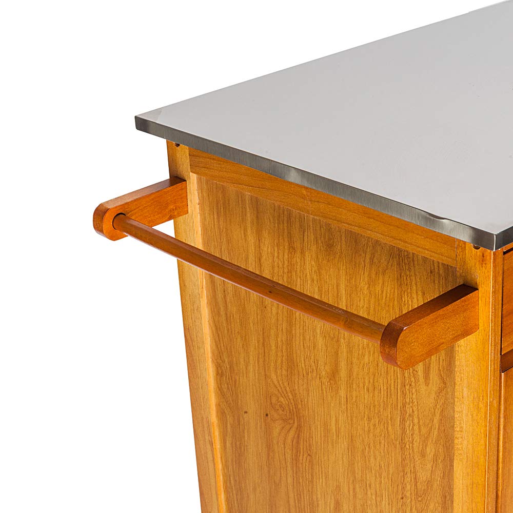 Detachable Kitchen Cart with Stainless Steel Countertop - 1 Drawer & 1 Cabinet - Mobile Kitchen Island for Small Spaces - Perfect for Office, Dining Room, Living Room & Apartment Cooking