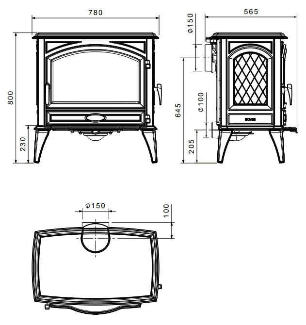 Dovre 760 WD Cast Iron Wood Stove - Efficient & Durable Fireplace for Cozy Home Heating | Perfect for Cabins, Living Rooms & Outdoor Spaces