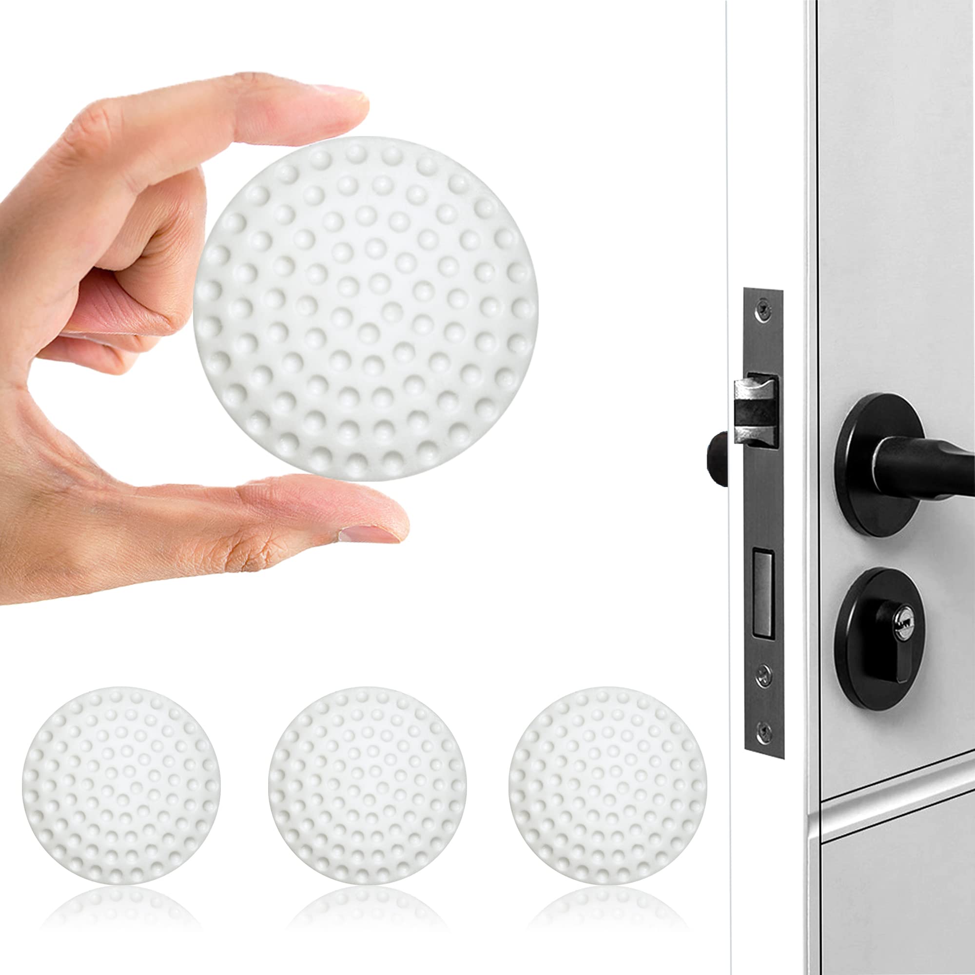 Black Silicone Door Knob Stopper - Wall Protector for Home, Office & School