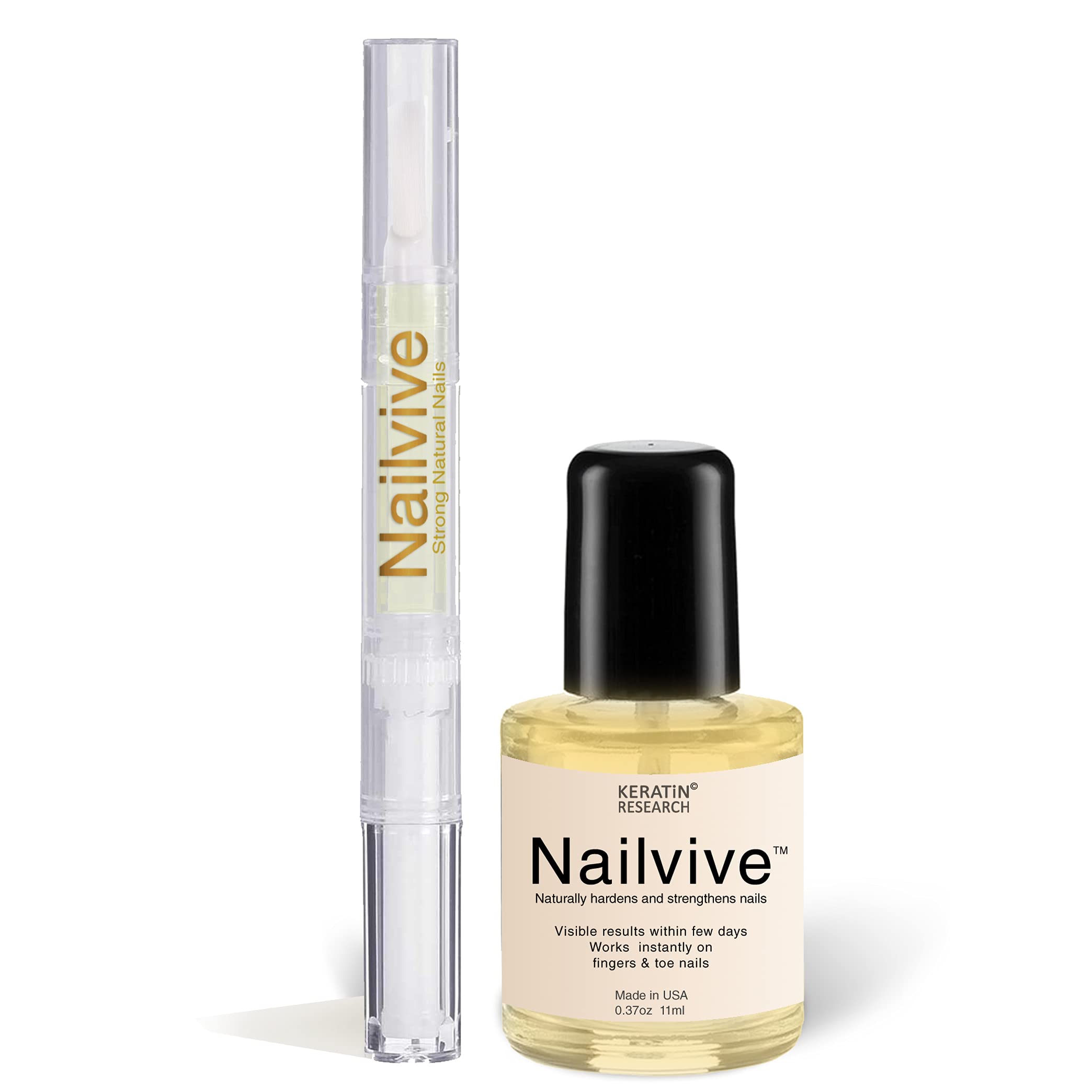 NAILVIVE Nail Strengthening Serum with Natural Keratin & Silk Proteins - Hardens & Repairs Weak, Brittle Nails - Prevents Splitting, Chipping, Peeling & Cracking - Perfect for Salon-Quality Nails at Home or Professional Use