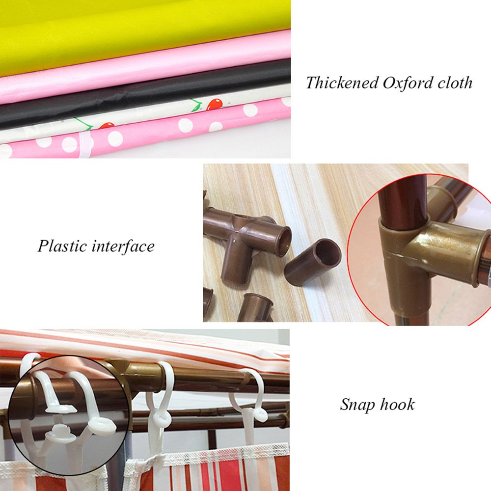 Portable Folding Wardrobe Closet Organizer with Cover - 67