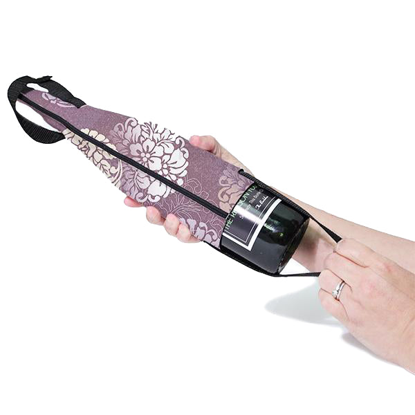Personalized Wine Bottle Cooler with Adjustable Strap - Elegant Floral Design for Picnics, Parties & Outdoor Events