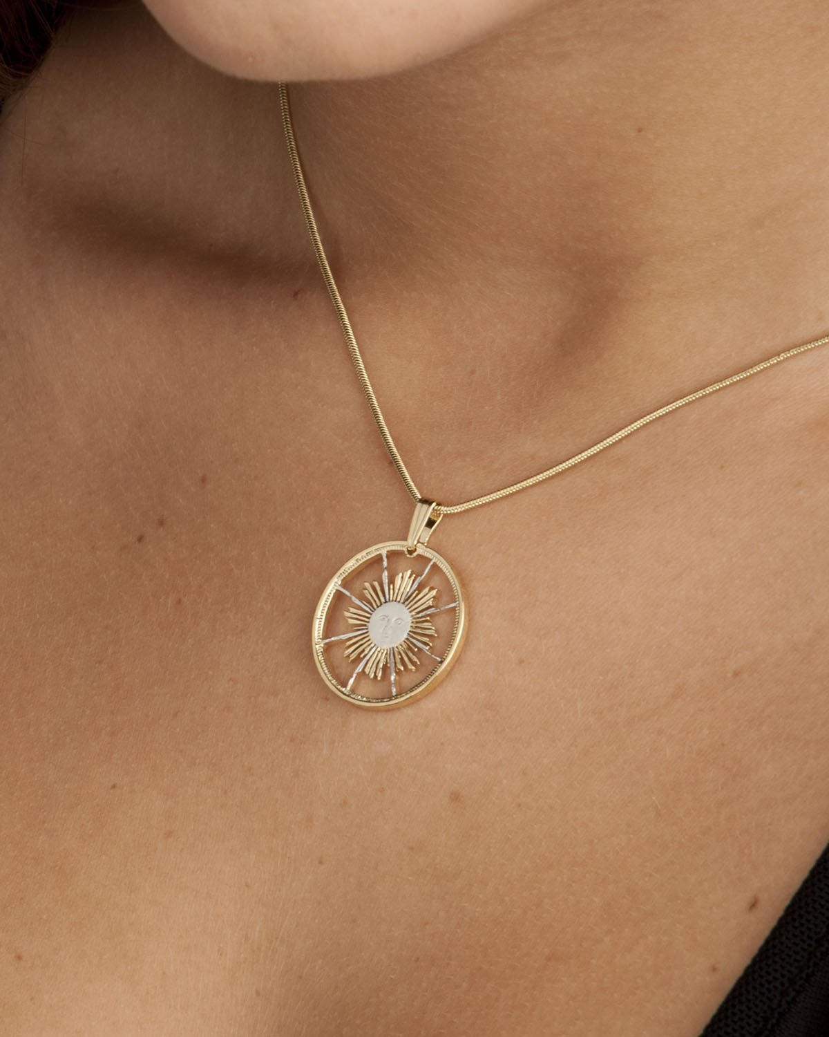 Handmade Peru Coin Sun Pendant Necklace - Sterling Silver Jewelry for Women, Boho Chic Accessory for Everyday Wear & Special Occasions