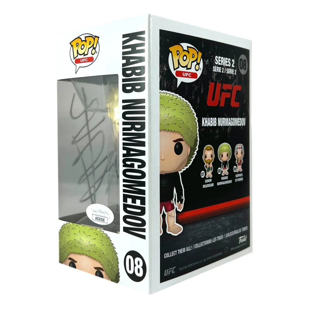 Authentic Khabib Nurmagomedov Signed Funko Pop #08 with JSA COA - UFC The Eagle Autographed Collectible for Fans & Memorabilia Enthusiasts | Perfect for Display, Gifts, and Sports Collections