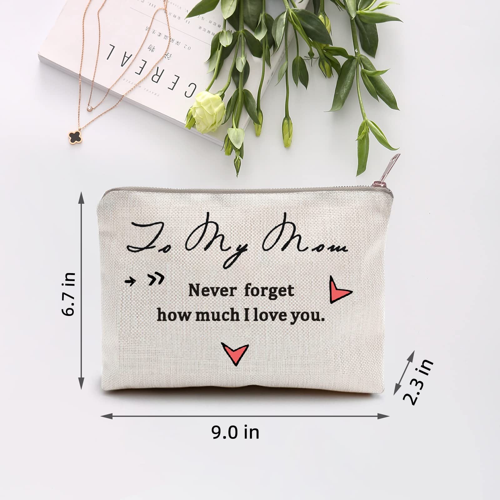 Personalized Makeup Bag for Mom - Best Mother's Day Gift from Daughter or Son - Travel Toiletry Bag with 'To My Mom' Message - Perfect Birthday & Mother's Day Present for Travel, Work & Daily Use