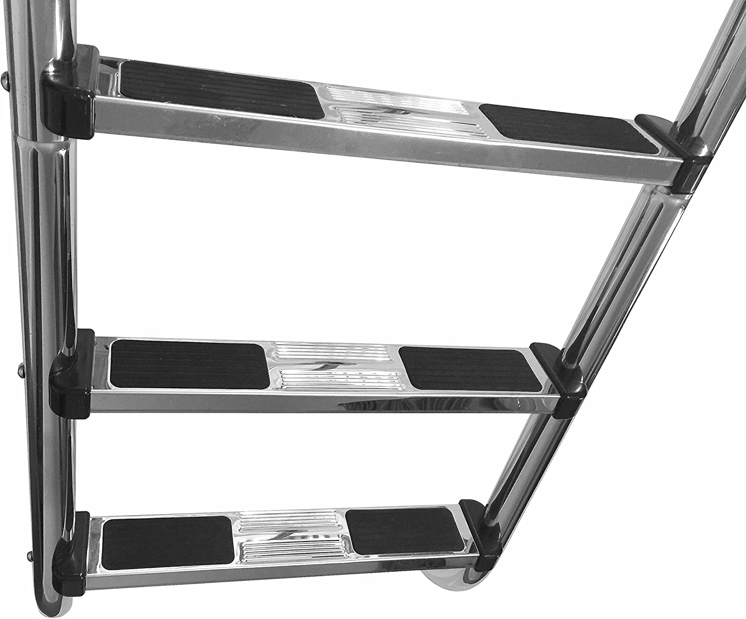 FibroPool 3-Step In-Ground Swimming Pool Ladder - Heavy Duty Stainless Steel Frame with Non-Slip Steps for Indoor & Outdoor Pools - Easy Assembly - Perfect for Above Ground & Inground Pool Entry/Exit