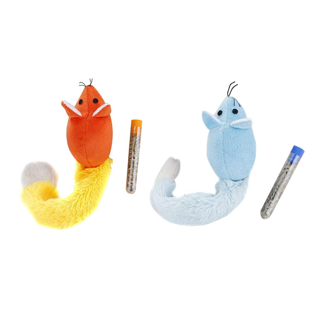POPETPOP 4pcs Catnip Toys for Kittens - Interactive Cat Toy Mice with Organic Catnip for Play & Exercise | Perfect for Indoor Cats, Playtime & Bonding