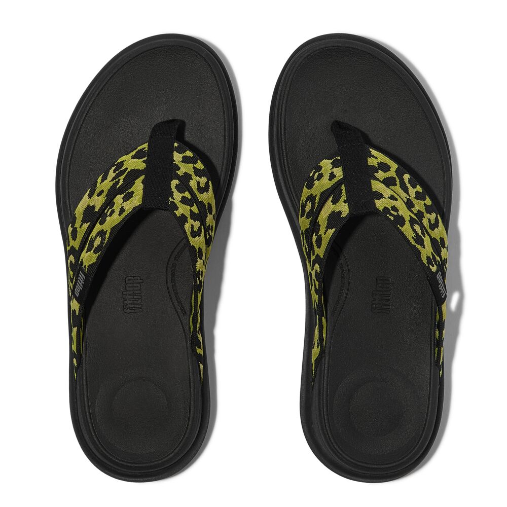 FitFlop F Mode Go Leopard Webbing Strappy Sandals for Women - Comfortable Walking Shoes with Arch Support | Perfect for Summer, Beach, and Casual Outfits