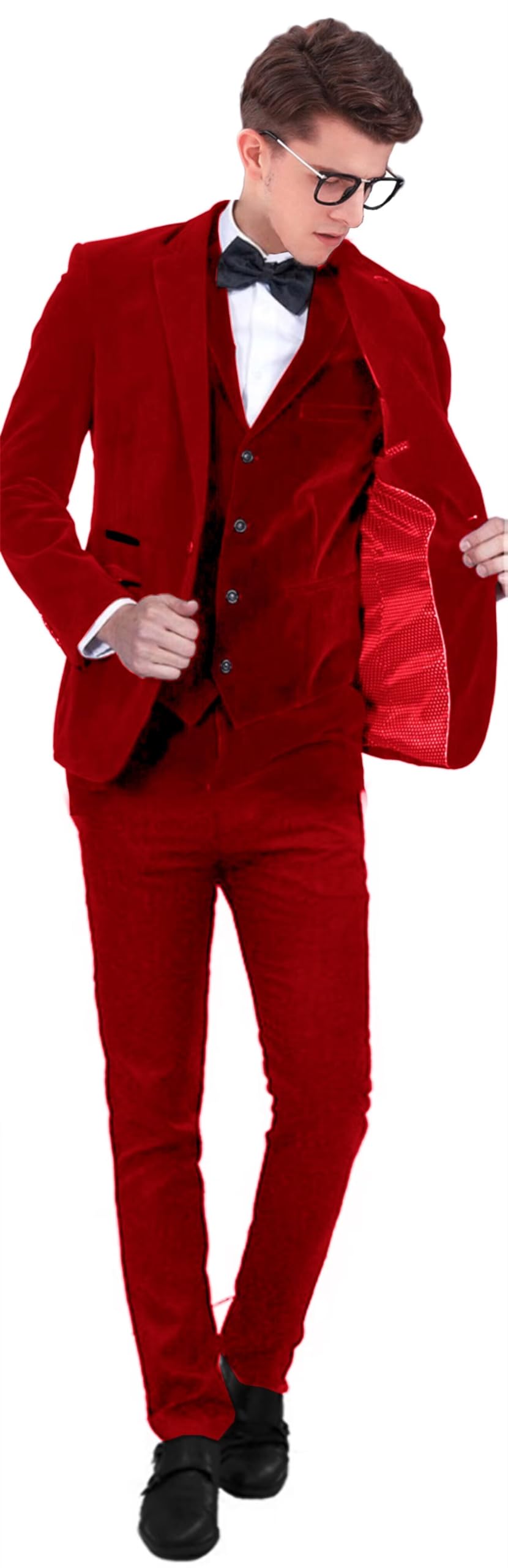 Velvet Slim Fit Men's Suit 3 Piece Set - Groomsmen Tuxedo for Weddings, Prom & Formal Events (ST-XZ002) | Luxe Velour Fabric for Special Occasions