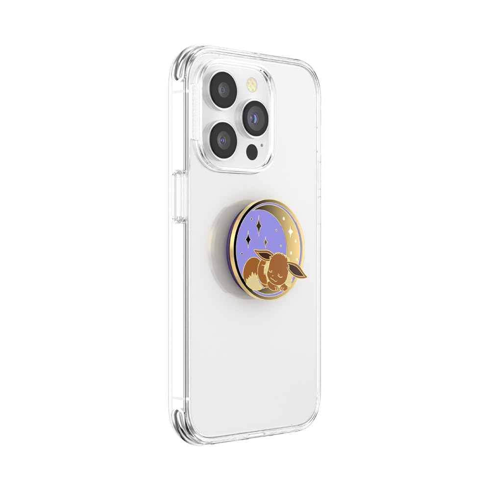 Pokemon Enamel Sleeping Eevee Phone Grip with Expanding Kickstand - PopSockets for iPhone & Android - Perfect for Gaming, Watching Videos, and Secure Phone Handling