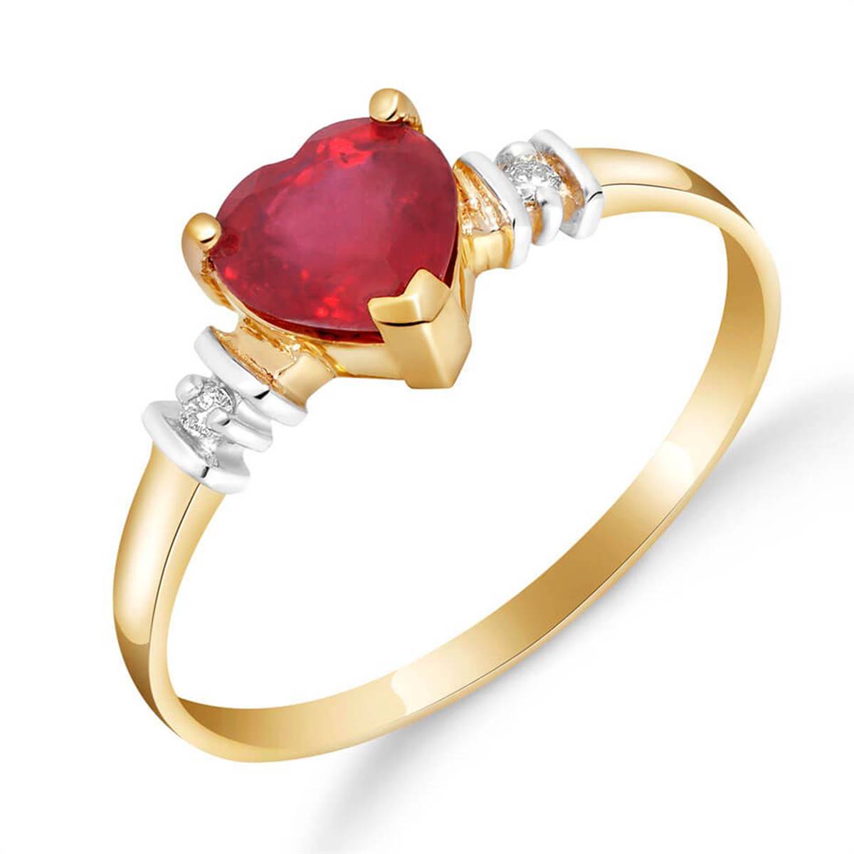 1.03 Carat 14K Solid Yellow Gold Ring with Natural Ruby & Diamond Accents | Elegant Engagement, Anniversary or Gift Jewelry for Women